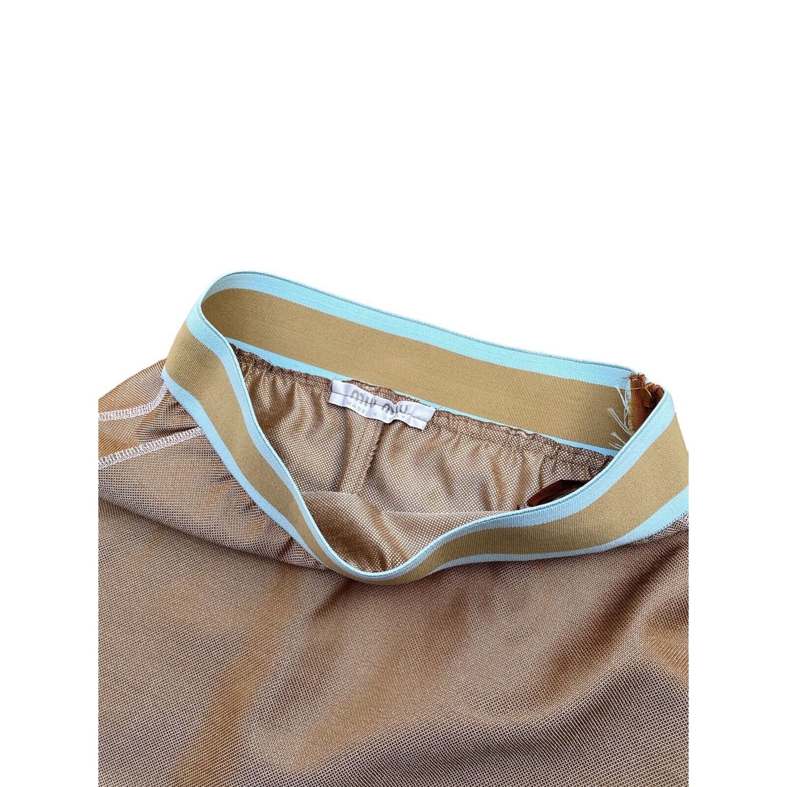 Miu Miu Beige / Gold Skirt Size 25" / US 0 / IT 36 - 2 Thumbnail