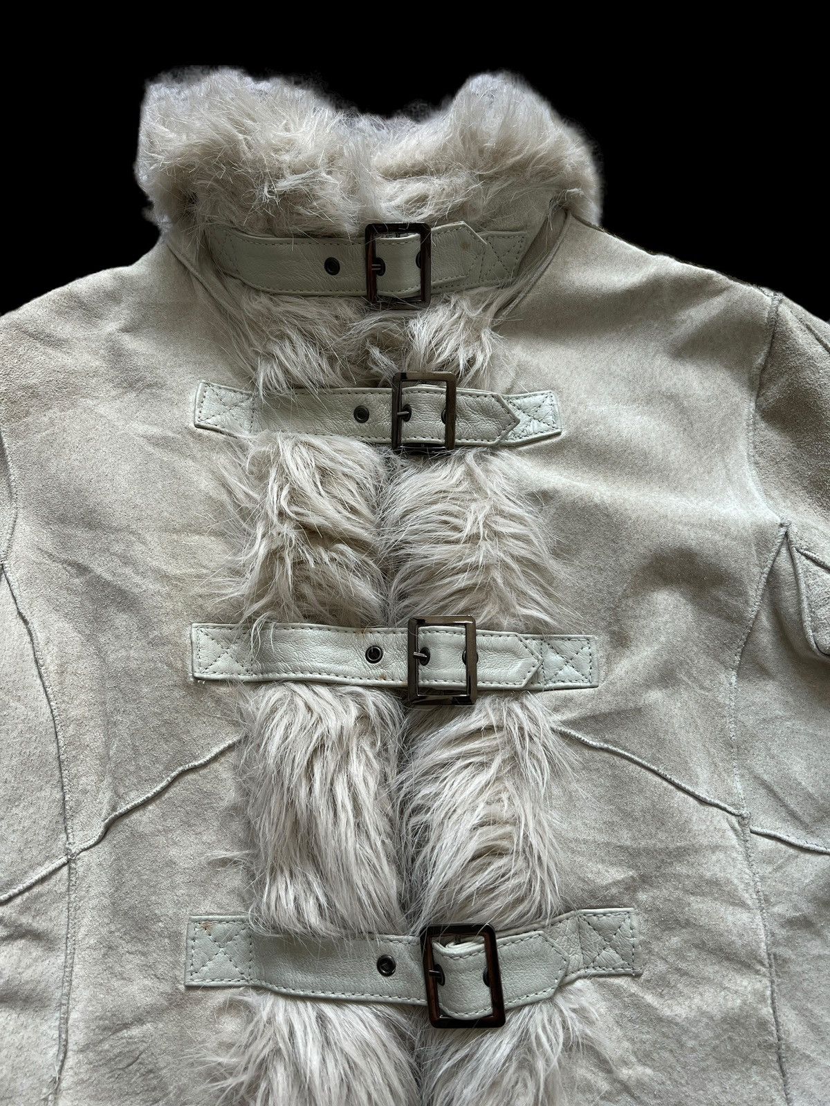 Japanese Brand Vintage Morgan De Toi Pig Suede Leather Fur Jacket I6W9 LGB Size M / US 6-8 / IT 42-44 - 15 Thumbnail