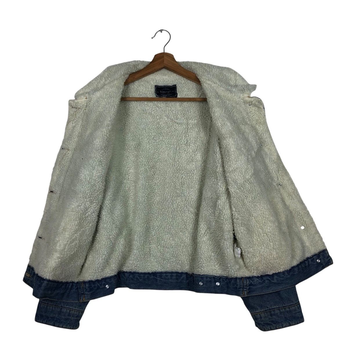 Japanese Brand 📌Vintage Trucker Denim Jacket Sherpa Blanket Voyage Size US L / EU 52-54 / 3 - 14 Thumbnail