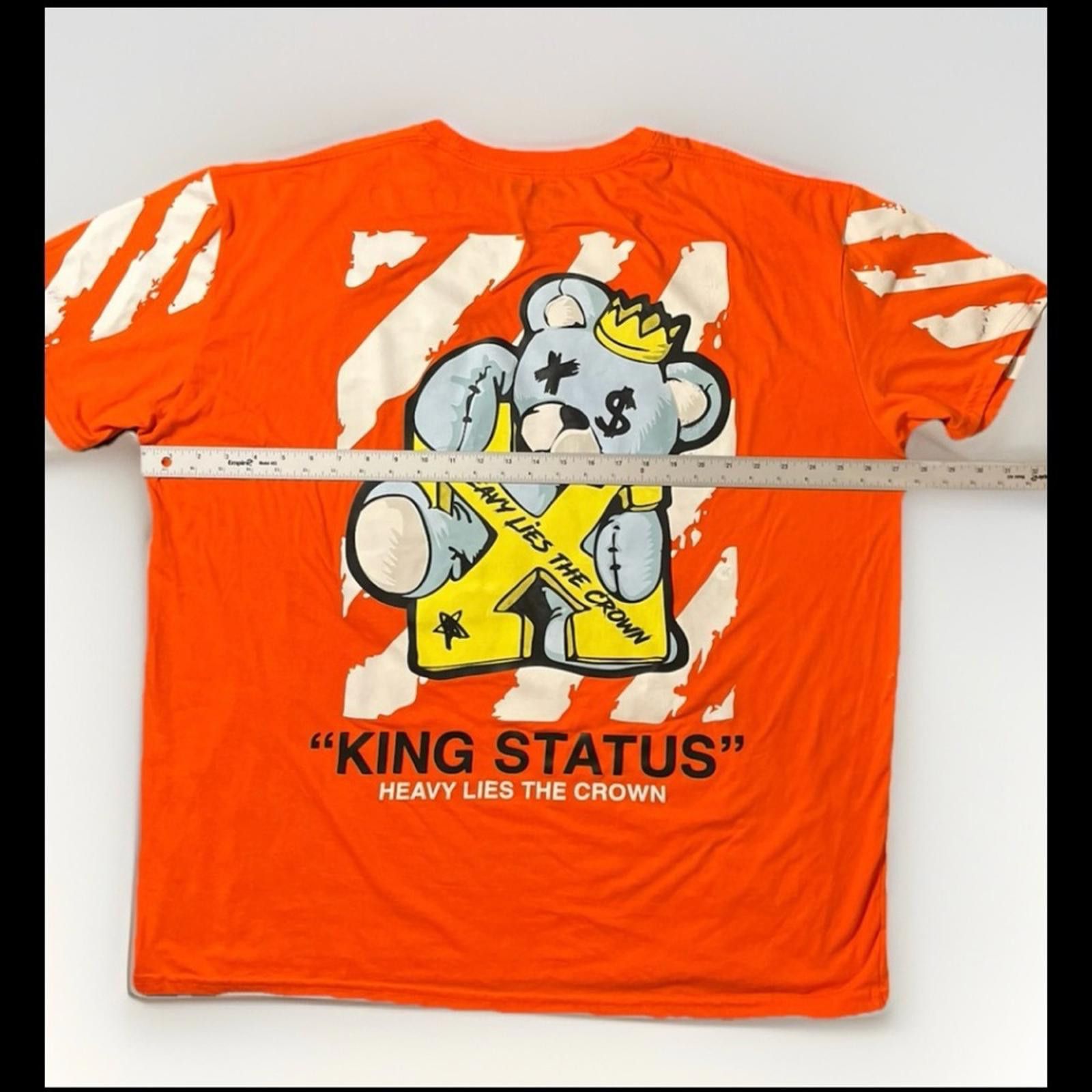 Restricted RGSTR King Status Bear Graphic Tee Orange 3XL Streetwear Size US XXL / EU 58 / 5 - 6 Thumbnail
