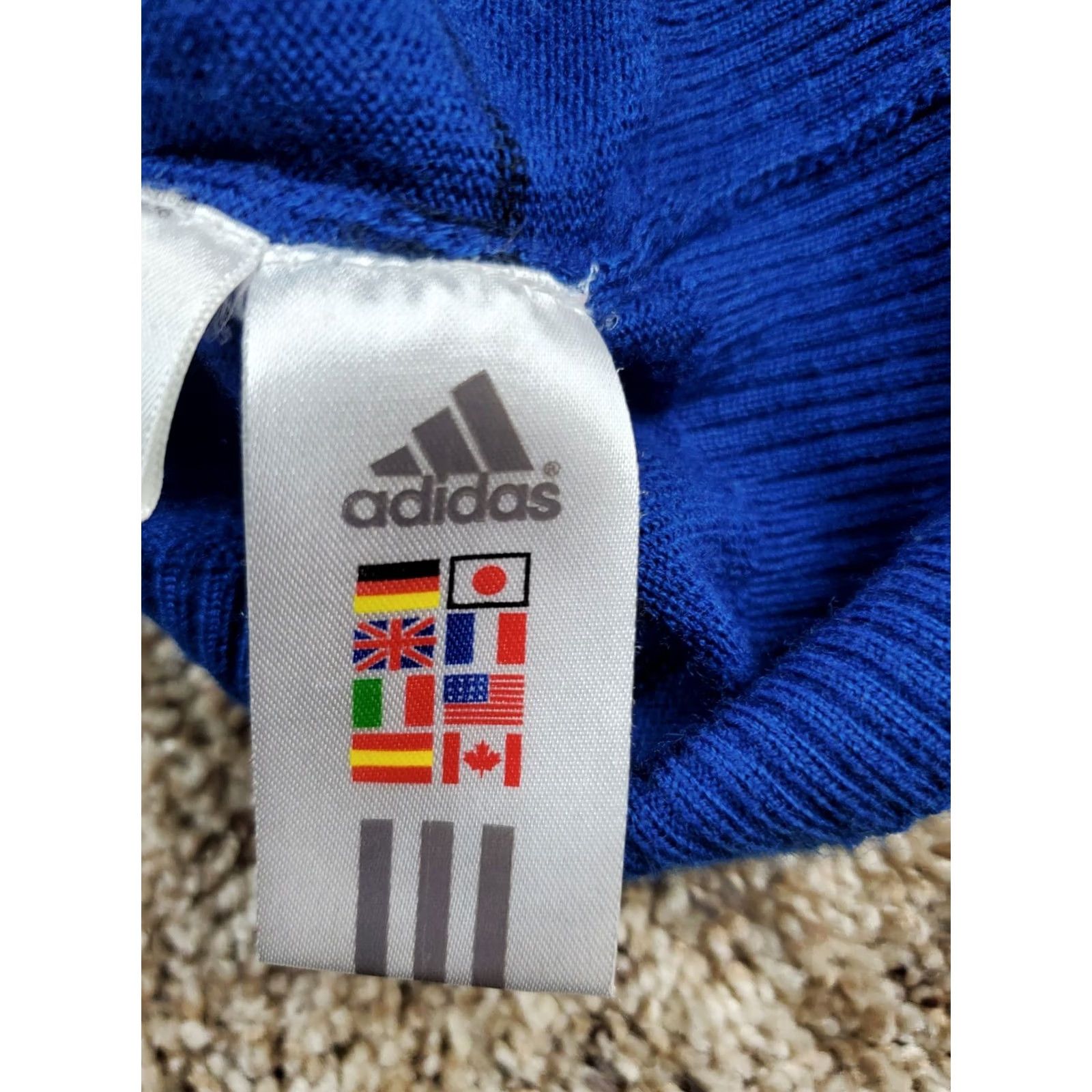 Adidas Adidas Knit Pullover XL Men Blue Striped V-Neck Long Sleeve Sweatshirt Knit Style Casual Pullover Logo Size US XL / EU 56 / 4 - 6 Thumbnail