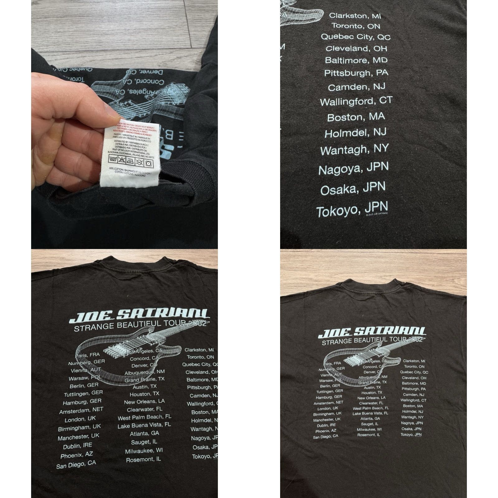 Fruit Of The Loom VINTAGE Joe Satriani Strange Beautiful Tour 2002 Black T-Shirt XL Mens Short Sleeve FXOFOT Loom Shirt Size US XL / EU 56 / 4 - 9 Thumbnail