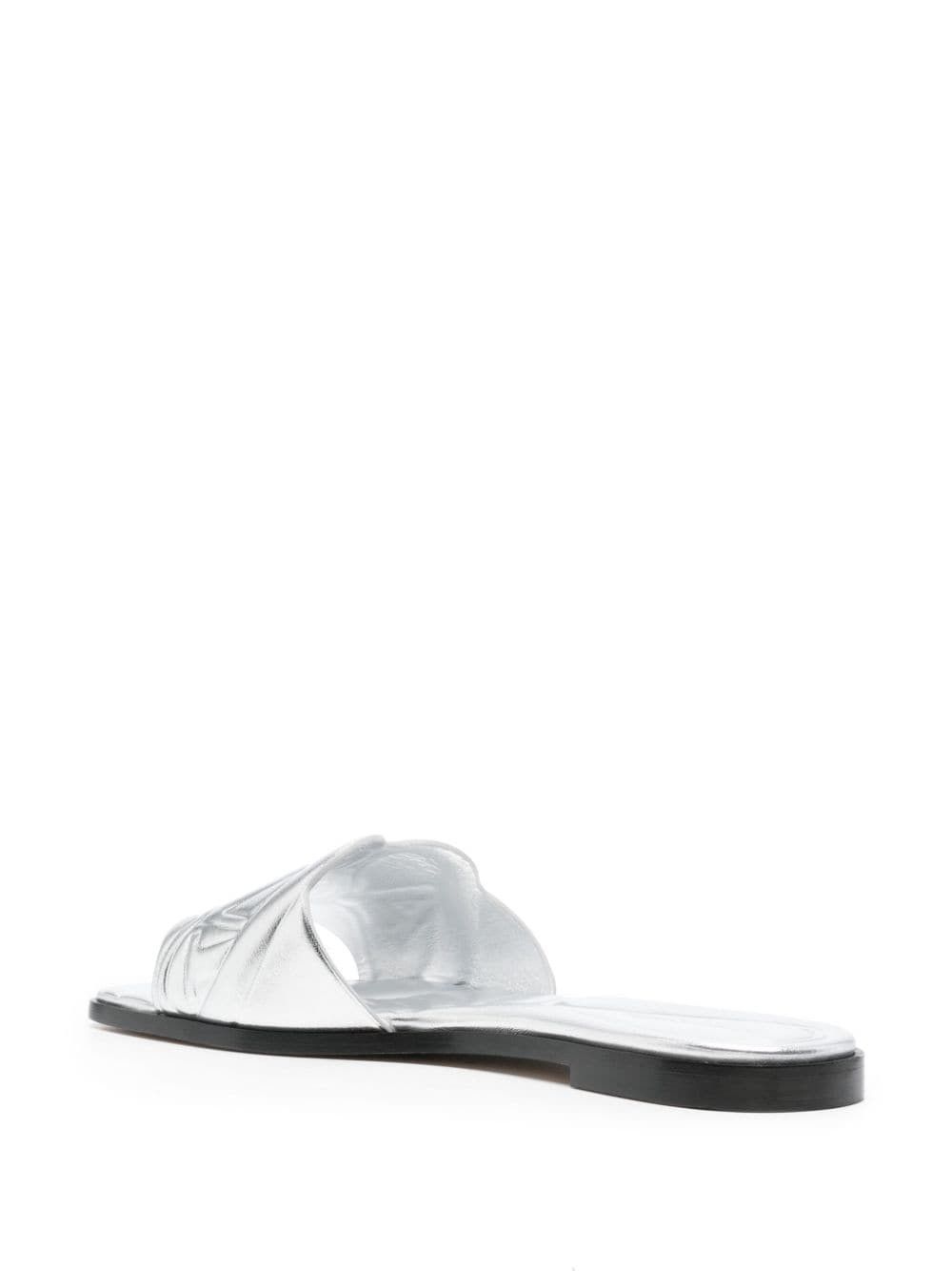 Alexander McQueen o1w1db10925 Seal Flat Slide Sandal in Silver Size US 7 / IT 37 - 2 Thumbnail