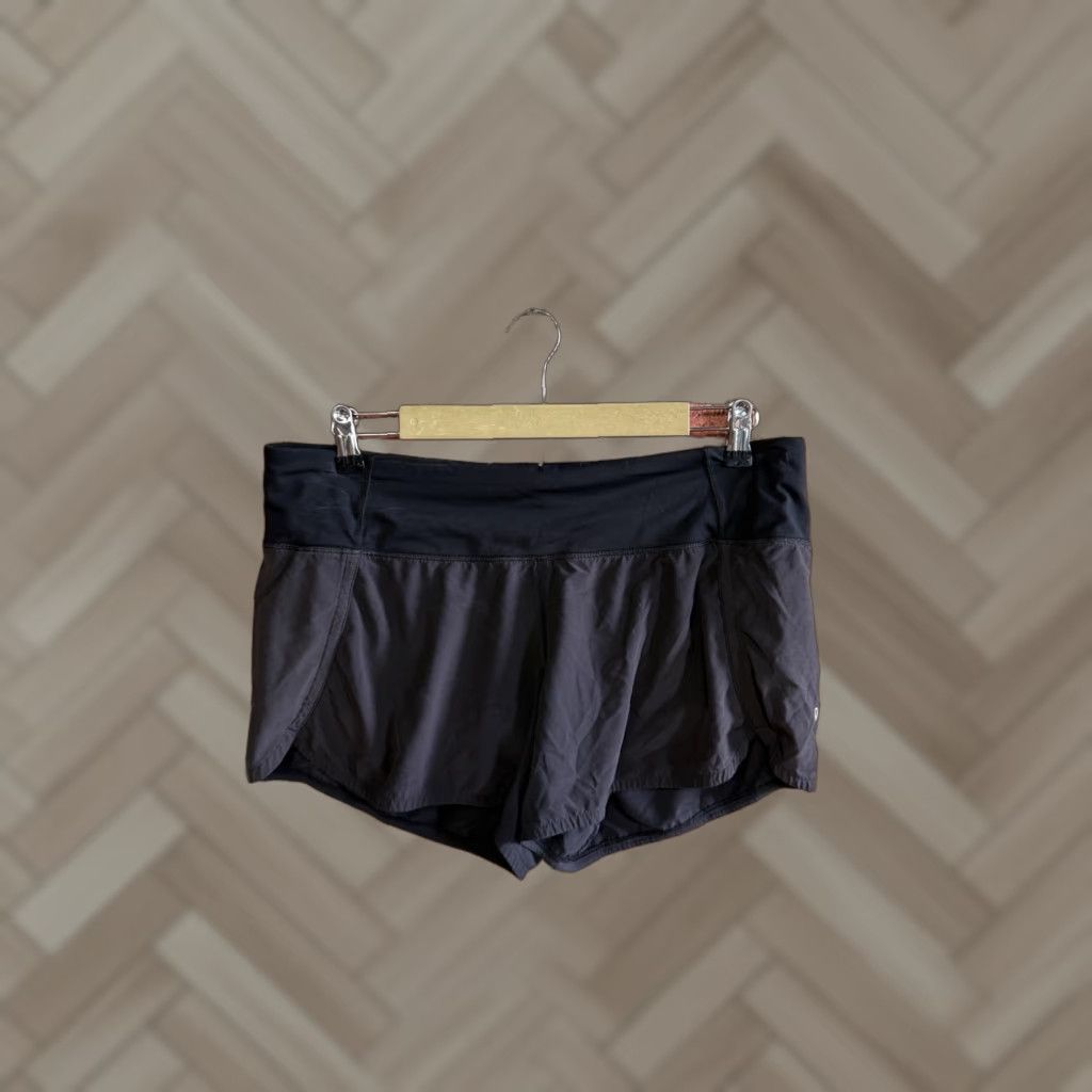 Lululemon Run Times Shorts Womens 10 Black Active Quick Dry Athletic