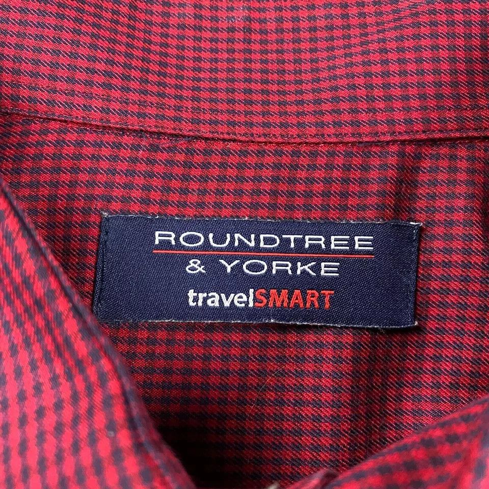 Roundtree & Yorke Roundtree & Yorke Shirt Mens Large Gingham Travel Smart Size US L / EU 52-54 / 3 - 7 Thumbnail