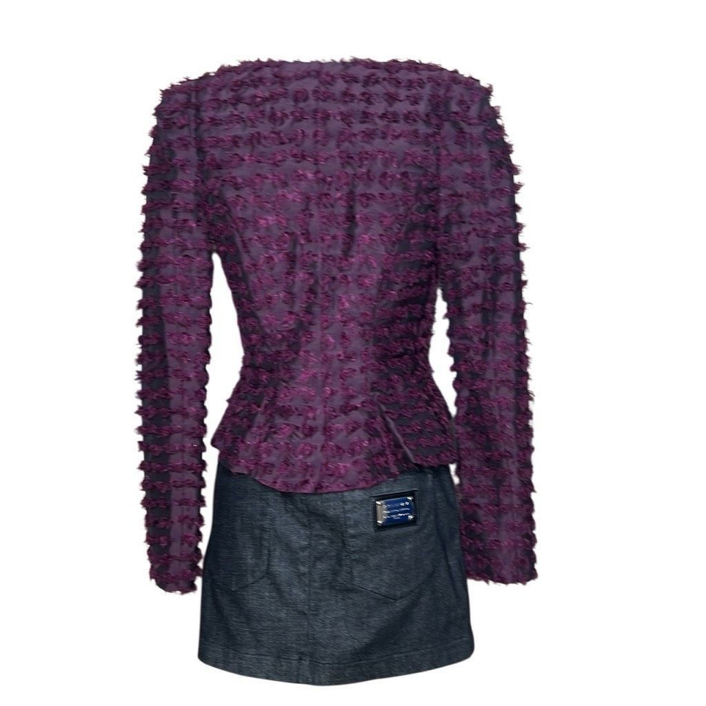 Benson Bensoni Textured Moto Peplum Jacket (306) Size XS / US 0-2 / IT 36-38 - 7 Thumbnail