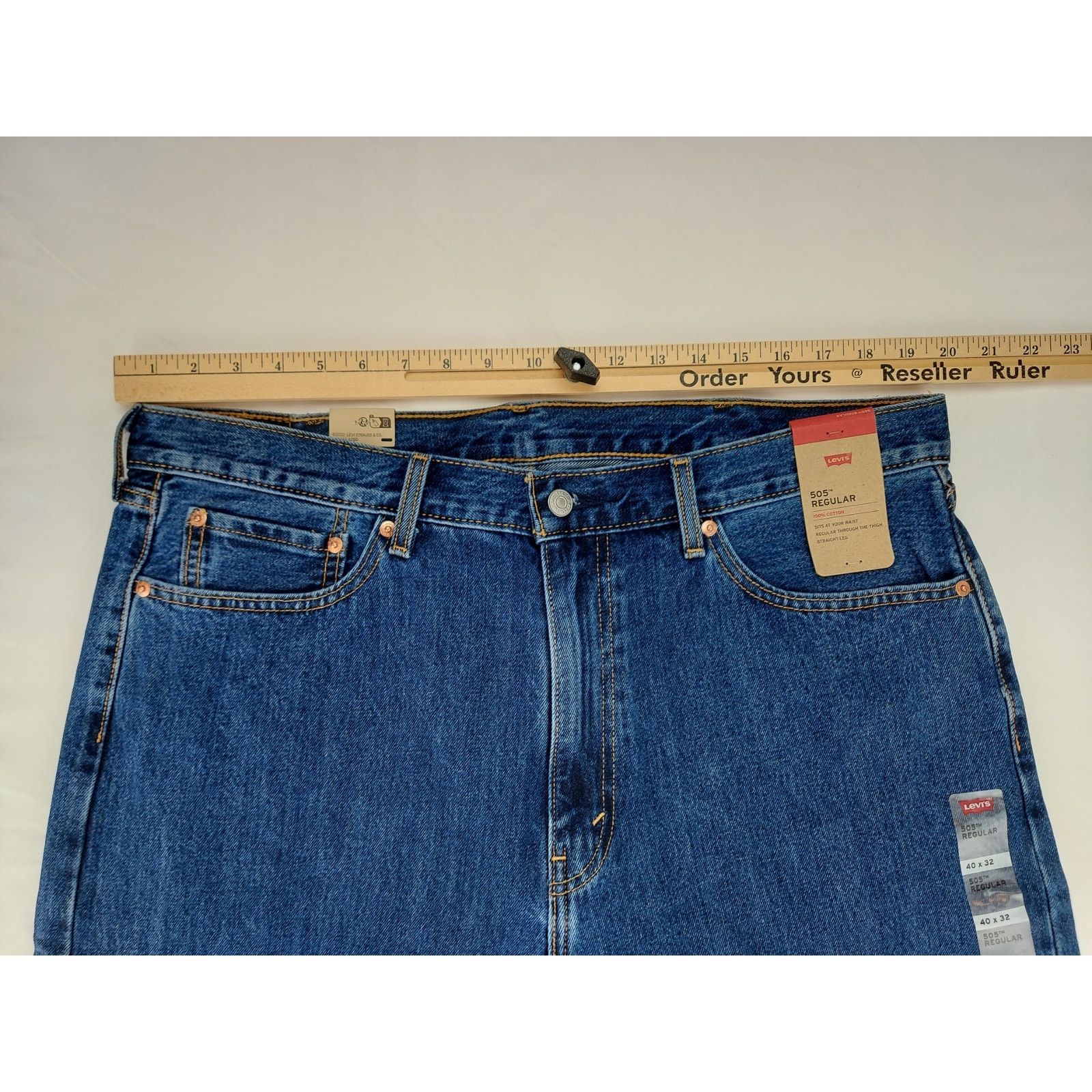 Levi's Levis NEW 505 Regular Straight Leg 40x32 Dark Stonewash Jean Size US 40 / EU 56 - 4 Thumbnail