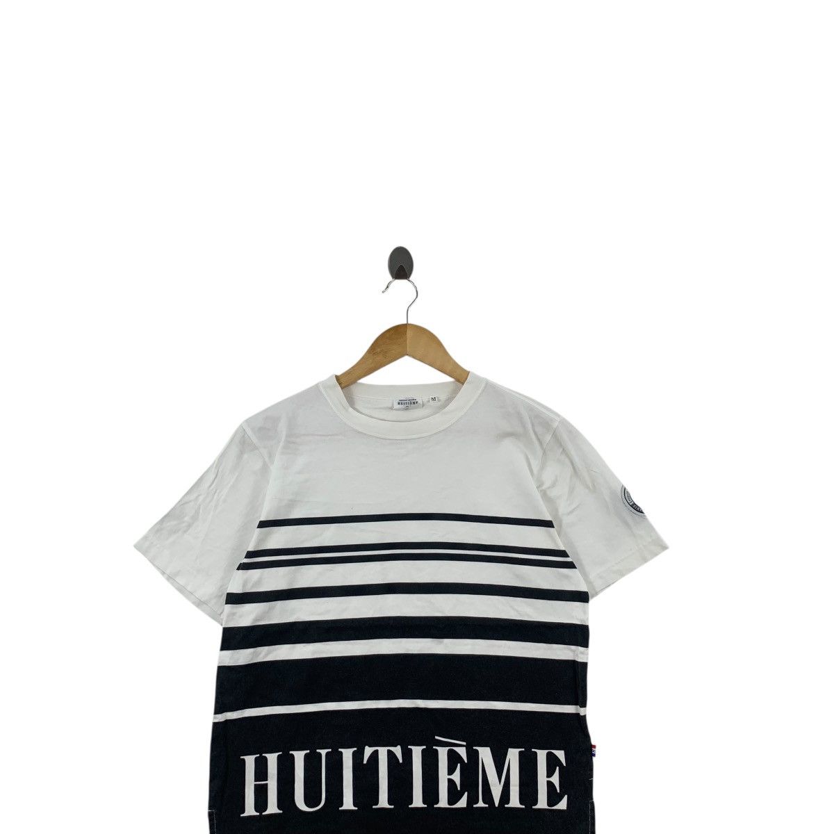 Vintage Vintage HUITIEME PARIS Sports Studio Striped Tee Shirt Top Size M / US 6-8 / IT 42-44 - 2 Thumbnail