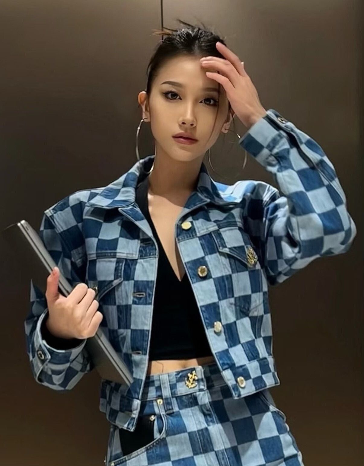 Louis Vuitton LV Short Checkered Denim Jacket Size XS / US 0-2 / IT 36-38 - 1 Thumbnail
