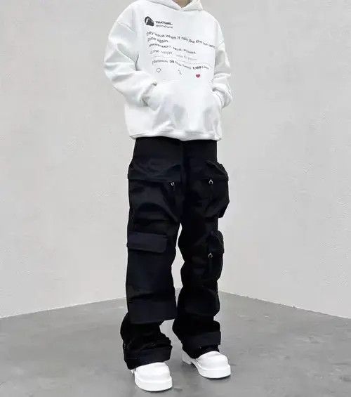 Jean Multi pocket utility grunge baggy cargo pants Size US 34 / EU 50 - 2 Thumbnail