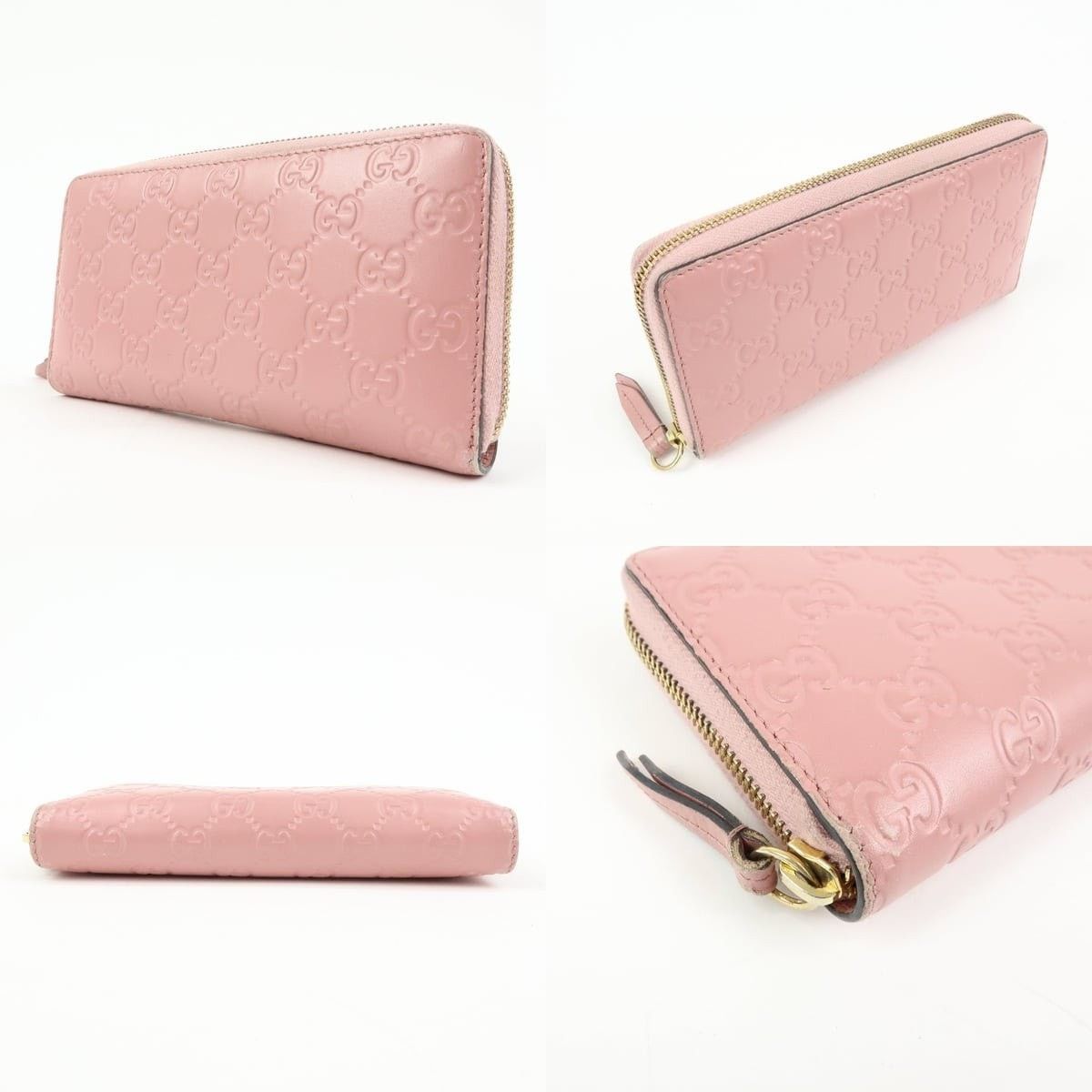 Gucci Gucci Guccissima Leather Round Zippy Wallet Pink Size ONE SIZE - 3 Thumbnail