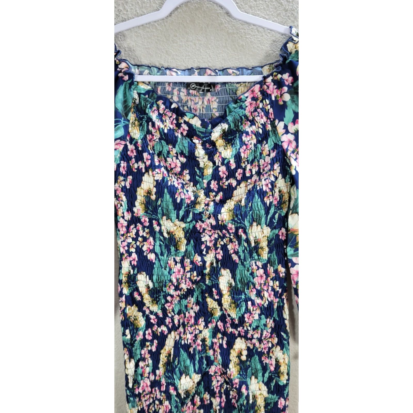 Vintage PRETTYGARDEN Off Shoulder Bodycon Dress Drawstring Sexy Mini Smocked Sz M NWT Dresses Size M / US 6-8 / IT 42-44 - 4 Thumbnail