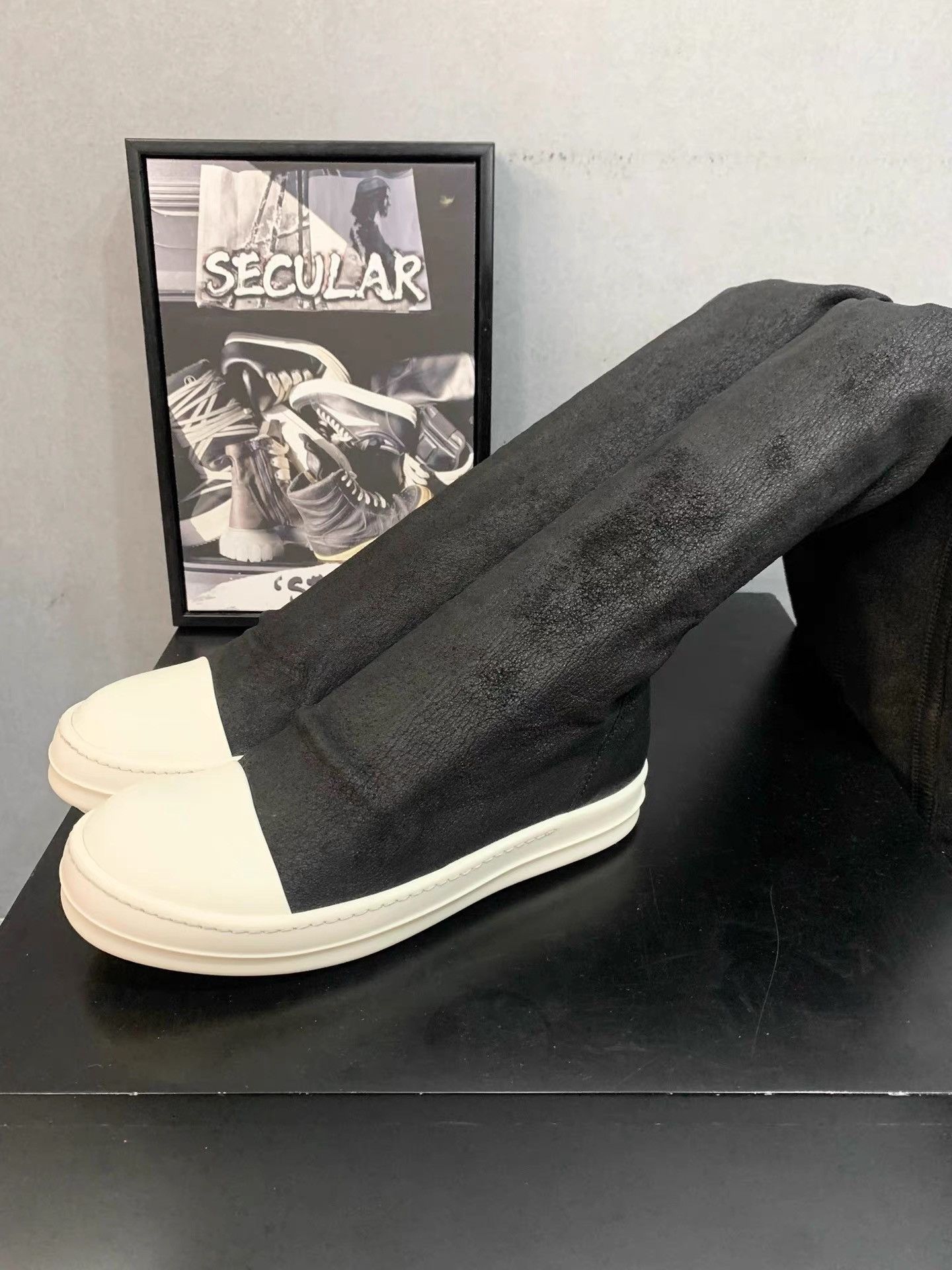 Rick Owens Rick Owens Mainline Lambskin Over-the-knee Boots K34 Size US 6.5 / IT 36.5 - 2 Thumbnail