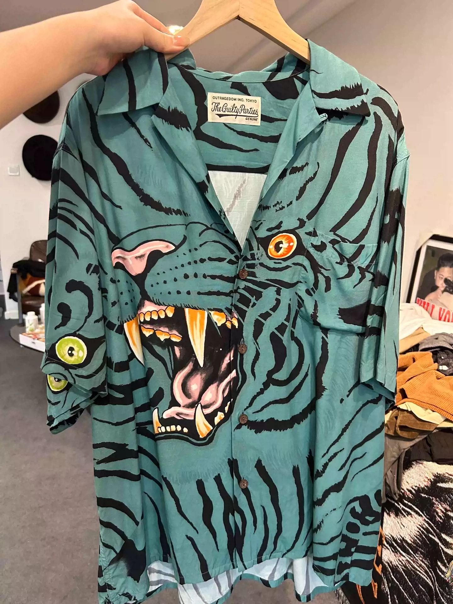 Wacko Maria Wacko Maria 21Ss Tim Lehi Co-Branded White Tiger Hannibal Shirt  | Grailed