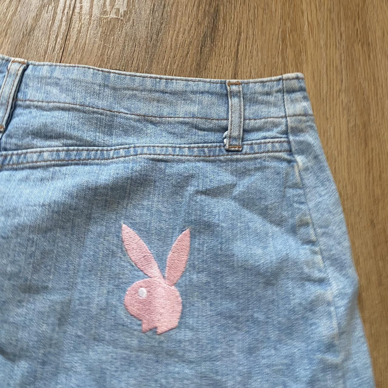 Playboy Blue denim mini skirt with Playboy bunny detail Size US M / EU 48-50 / 2 - 3 Thumbnail