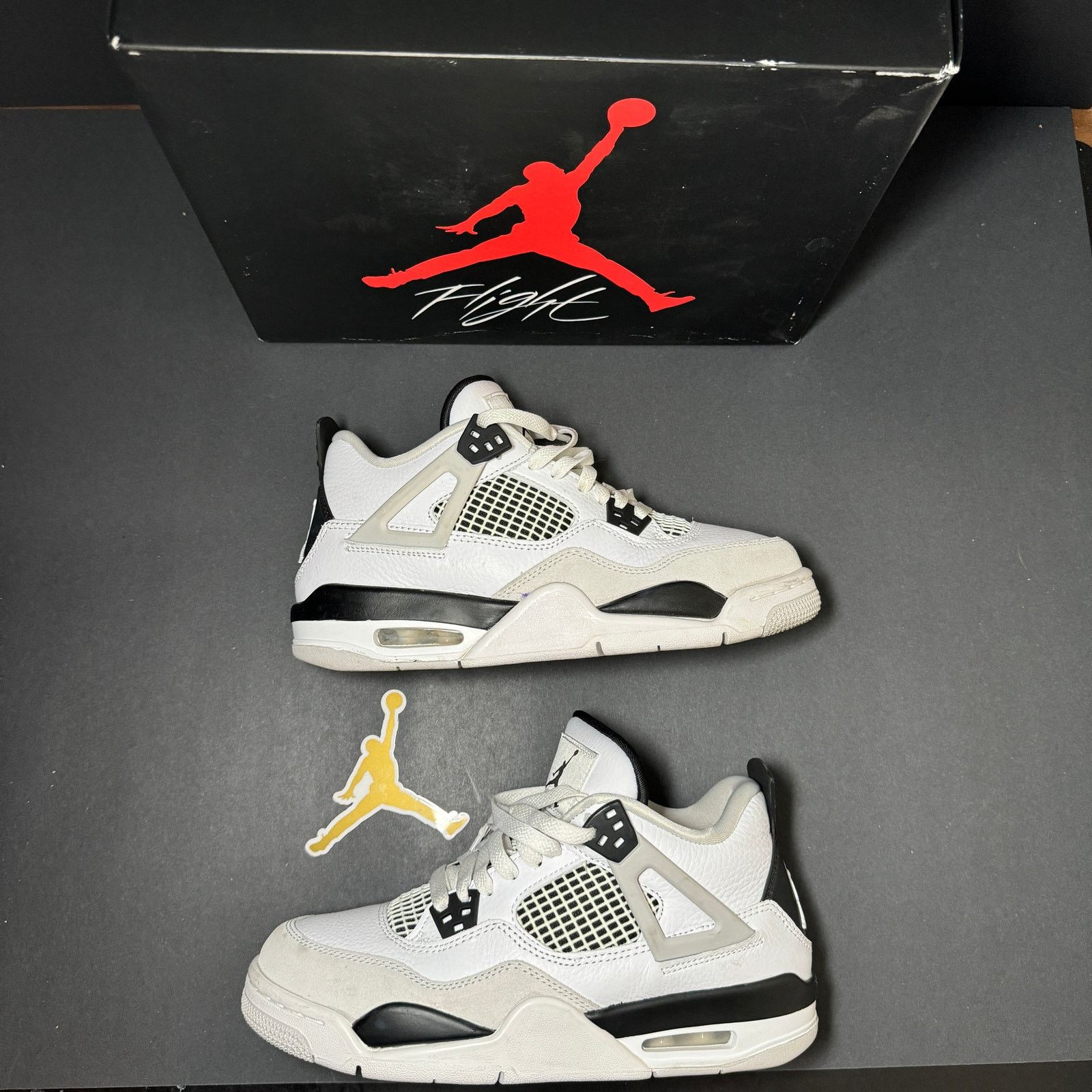 Jordan Brand × Nike Size 7 Nike Air Jordan 4 Retro GS Military Black Men's Shoes Size US 7 / EU 40 - 2 Thumbnail