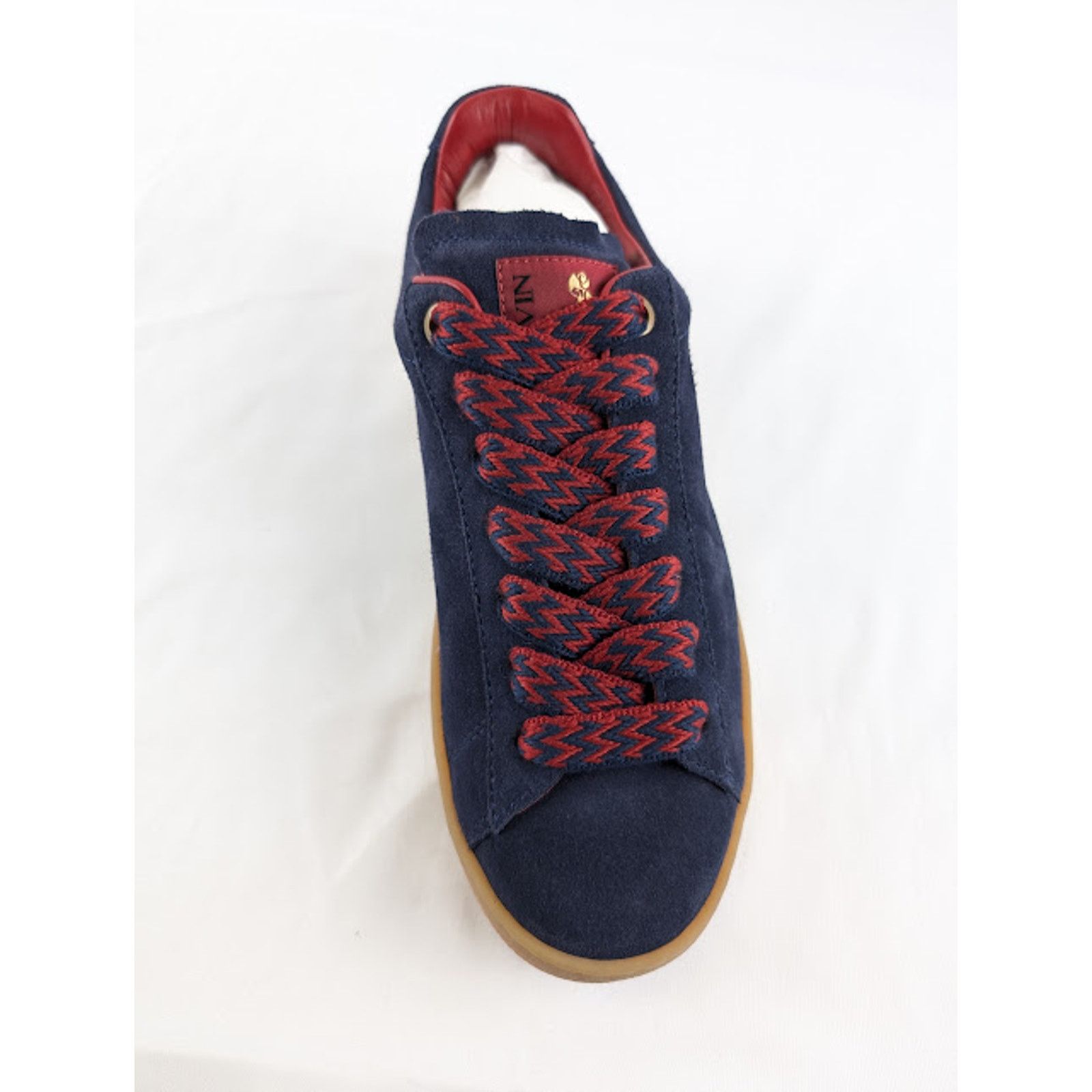 Lanvin o1rshd1 Lite Curb Low Top Sneakers in Navy Blue/Red Size US 8 / EU 41 - 6 Thumbnail