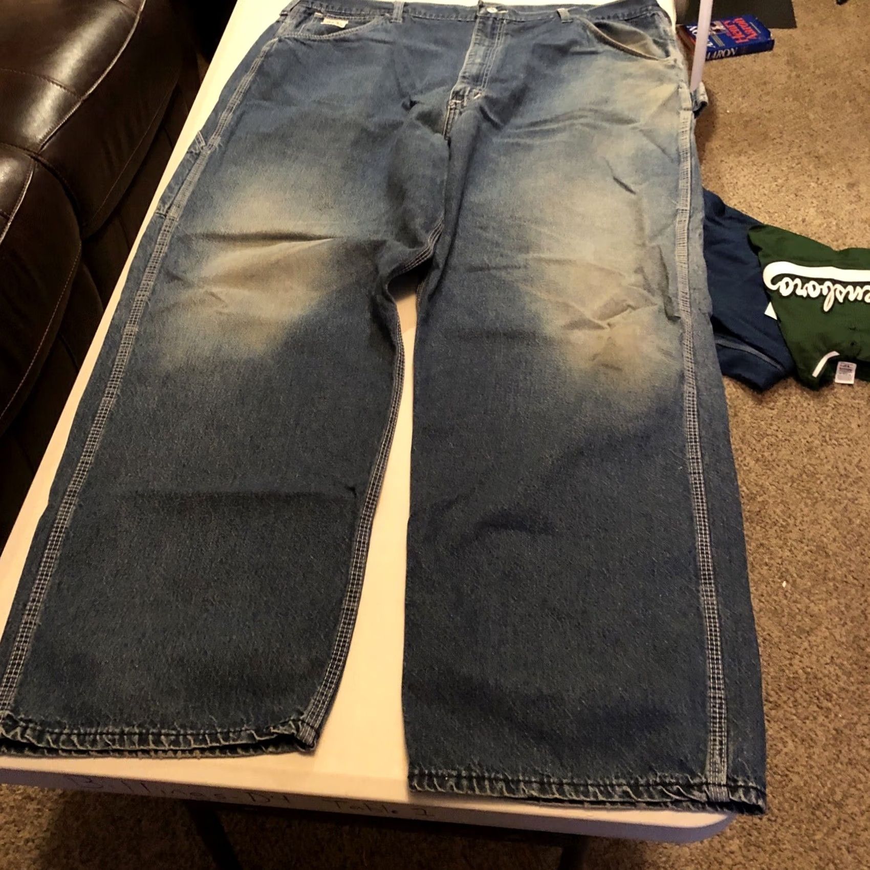 J Brand VINTAGE Pointer Brand Carpenter Jeans 40 X 28.5 Blue Dungaree L.C. King Mfg.USA Made Size US 40 / EU 56 - 4 Thumbnail