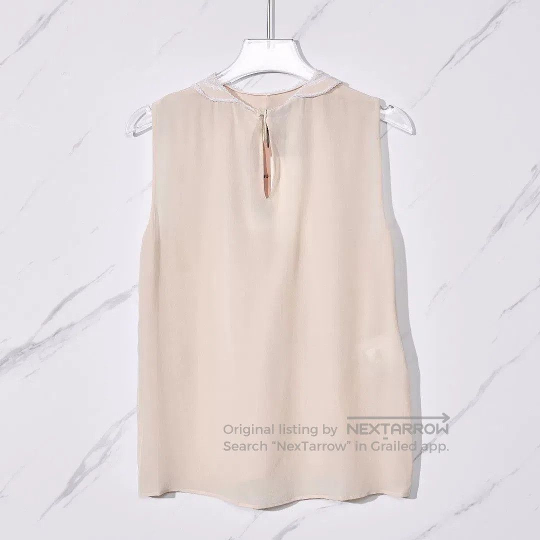 Miu Miu Miu Miu Women's Ruffled Collar Silk Blouse. Size M / US 6-8 / IT 42-44 - 4 Thumbnail