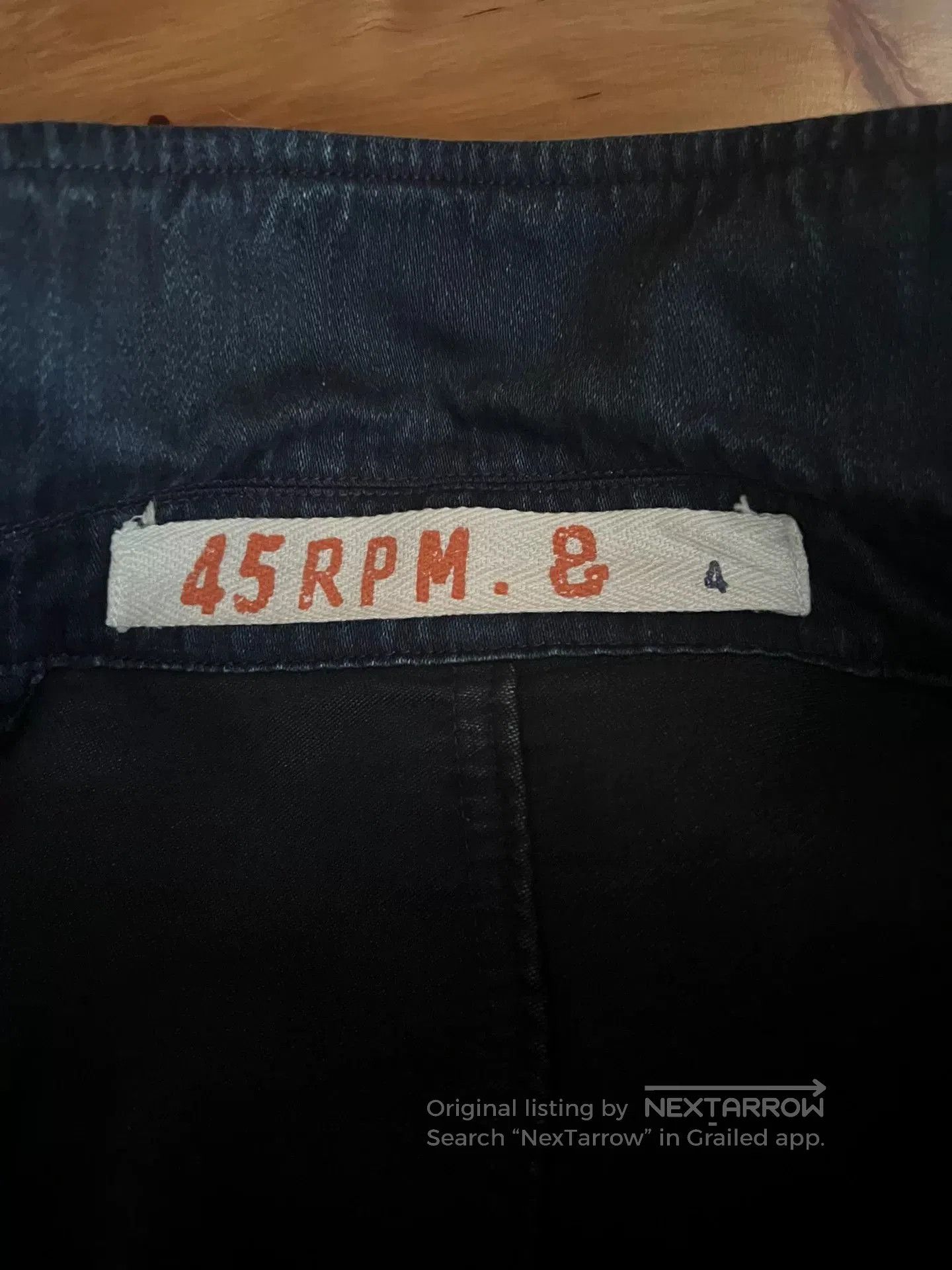 45rpm blue dyed motorcycle jacket with subtle vintage touch. Size US M / EU 48-50 / 2 - 8 Thumbnail