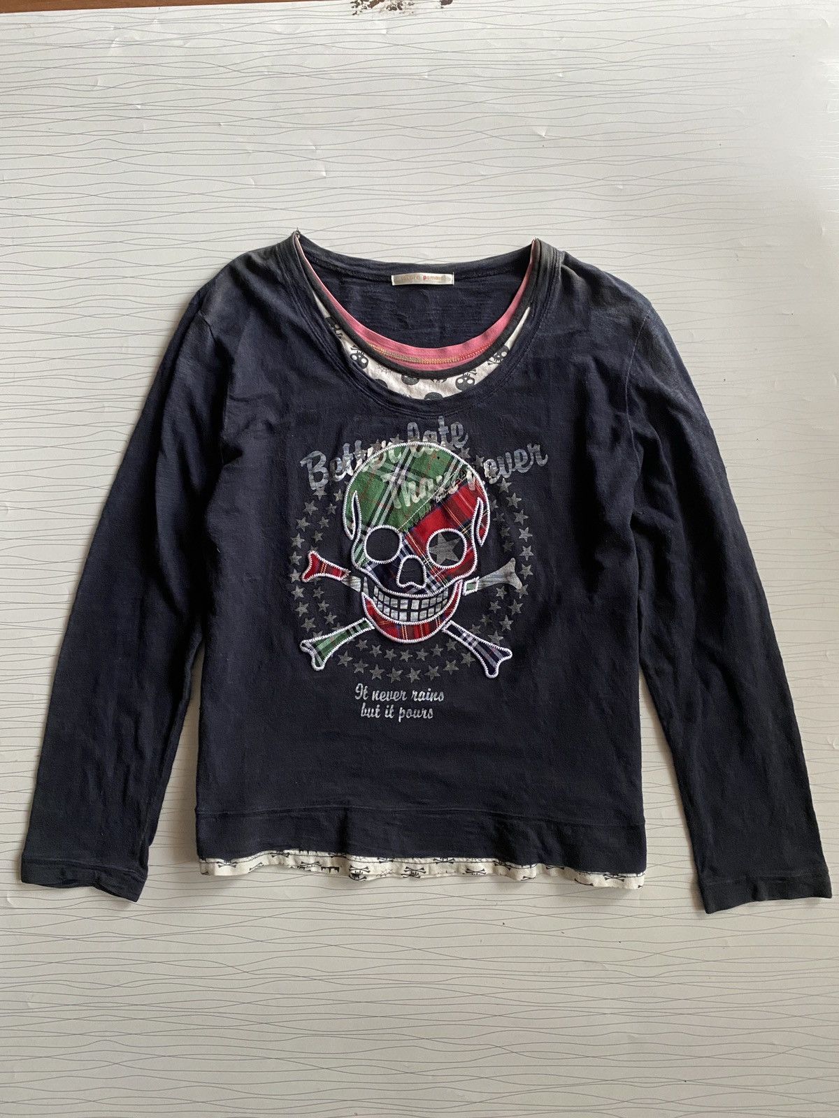 Hysteric Glamour × Undercover Japanese Skull Tartan Poem Longsleeve Tee Shirt Size US M / EU 48-50 / 2 - 1 Thumbnail