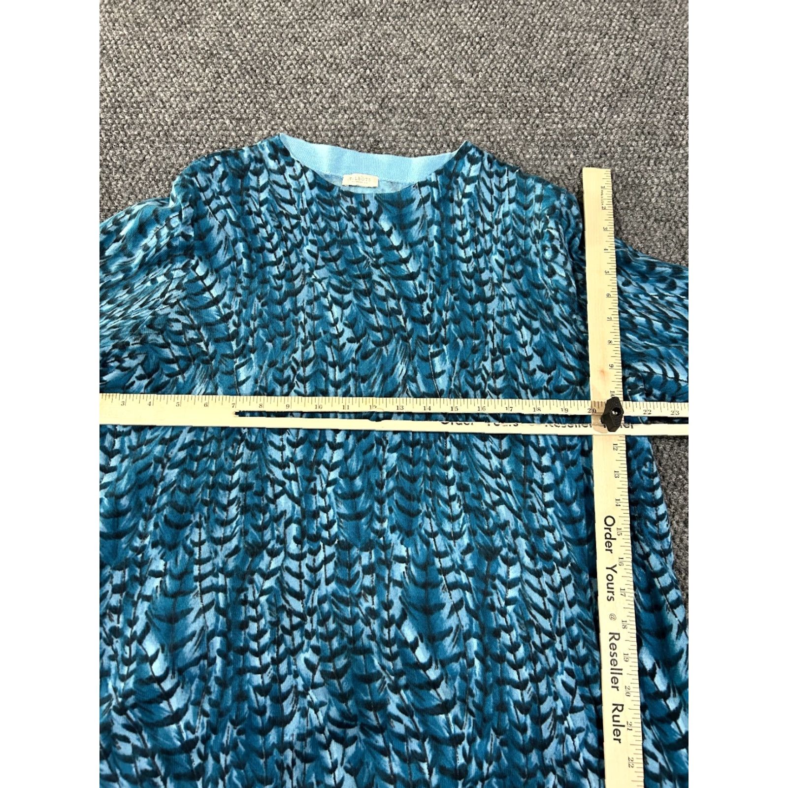Talbots Talbots Sweater Womens L Blue Knit Long Sleeve Crew Neck Lightweight Geometric Pullover Regular Stretch Case: Casual Size L / US 10 / IT 46 - 4 Thumbnail