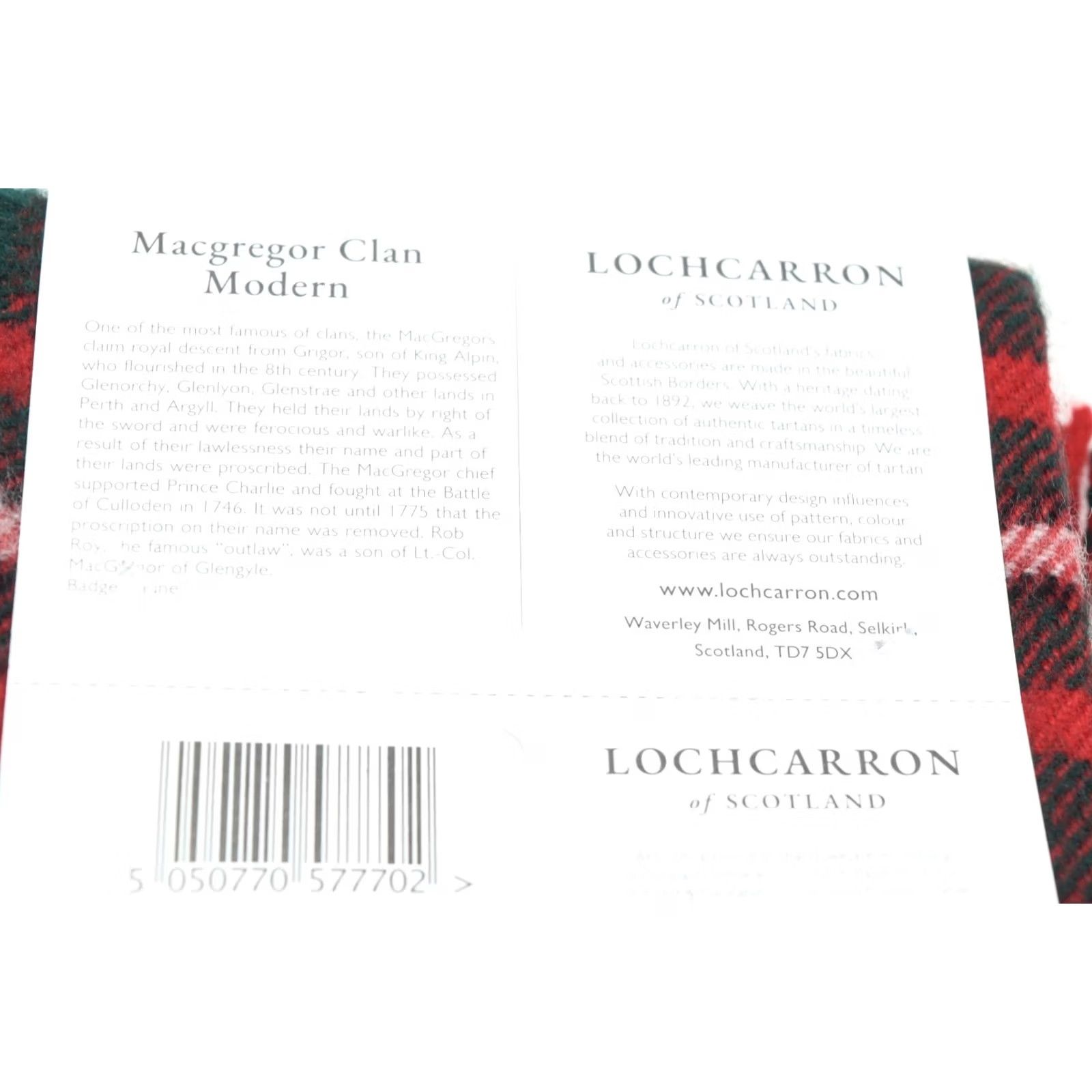 Vintage LOCHARRON Macgregor Clan Modern Scarf Red Green Plaid 100% Lambswool Scotland Unisex Wool Fringe Knit Scarf Size ONE SIZE - 4 Thumbnail