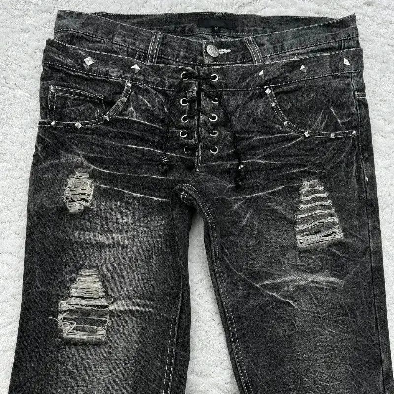 Japanese Brand Gothic Retro Micro Flared Jeans Size US 32 / EU 48 - 4 Thumbnail