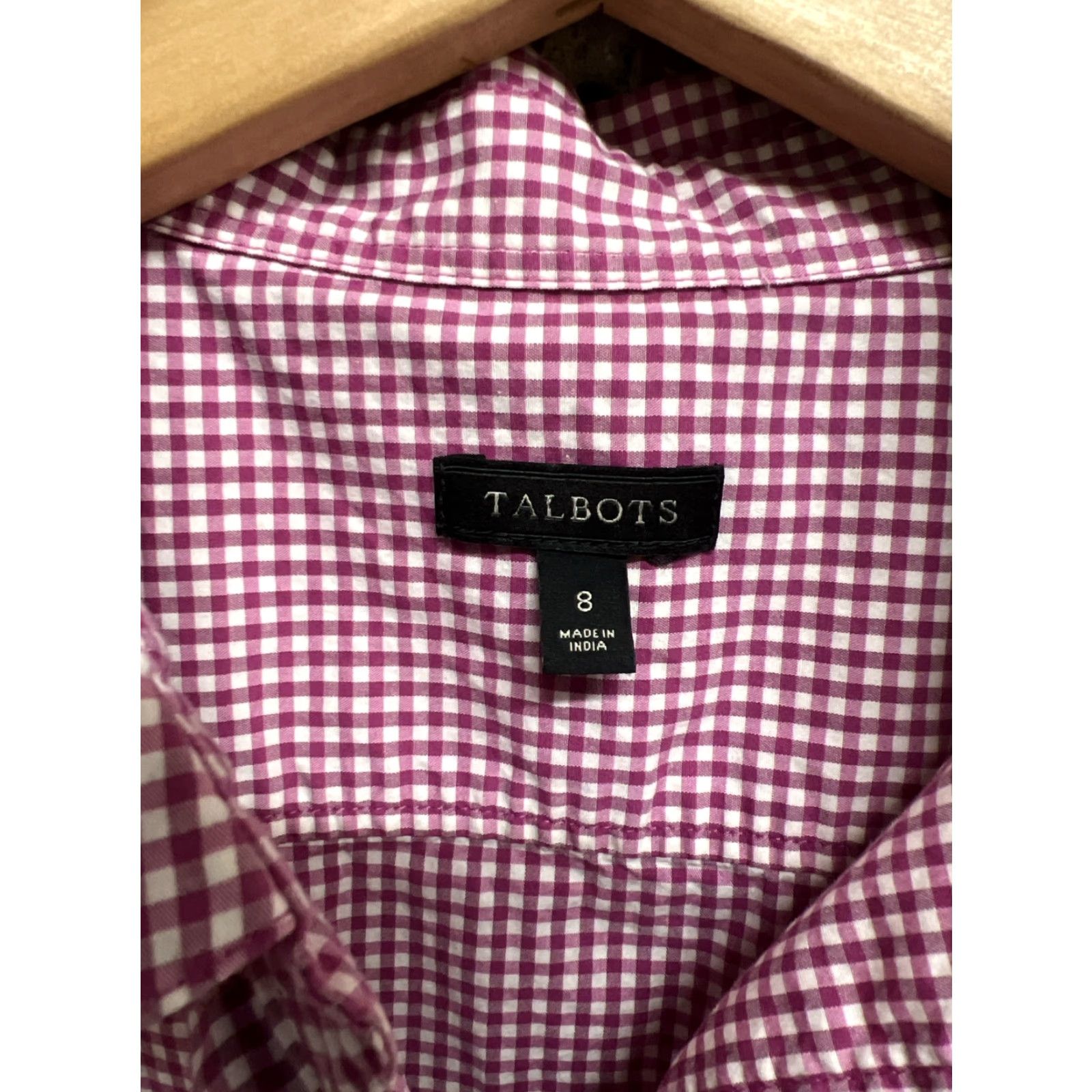 Talbots Talbots Womens Red Checkered Sleeveless Button-Up Shirt Size 8 Collared Size M / US 6-8 / IT 42-44 - 3 Thumbnail