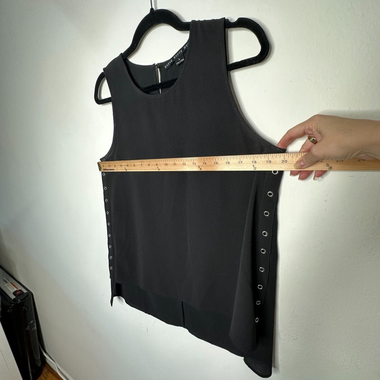 Other HYFVE Black Silver Grommet Sleeveless Hi Low Tunic Tank Size L / US 10 / IT 46 - 10 Thumbnail