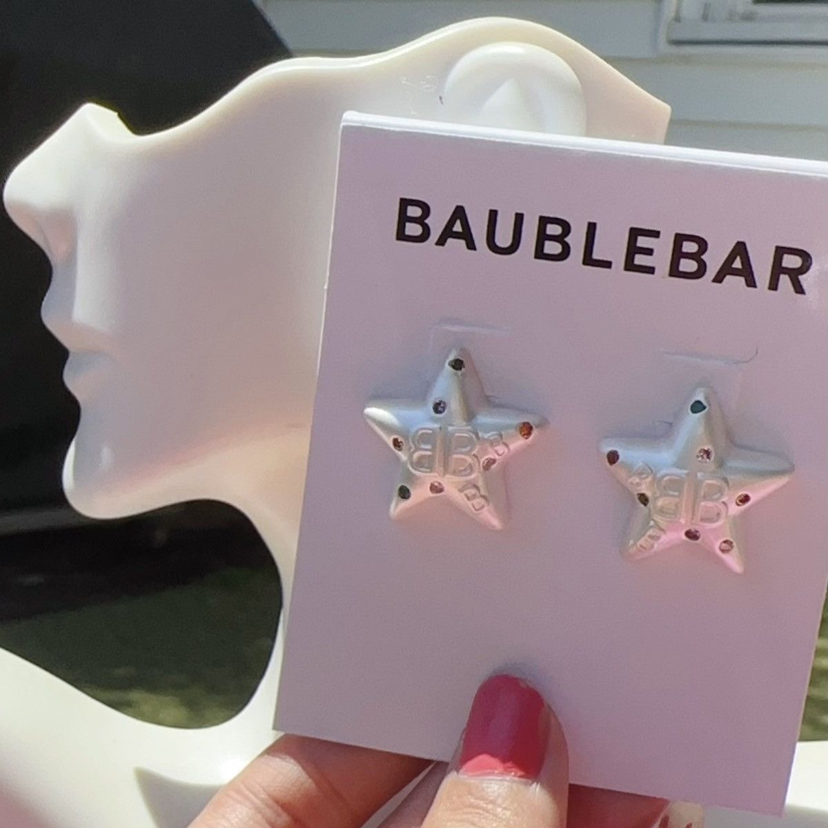 Designer Baublebar white silver star colorful diamonds paved Size ONE SIZE - 1 Thumbnail