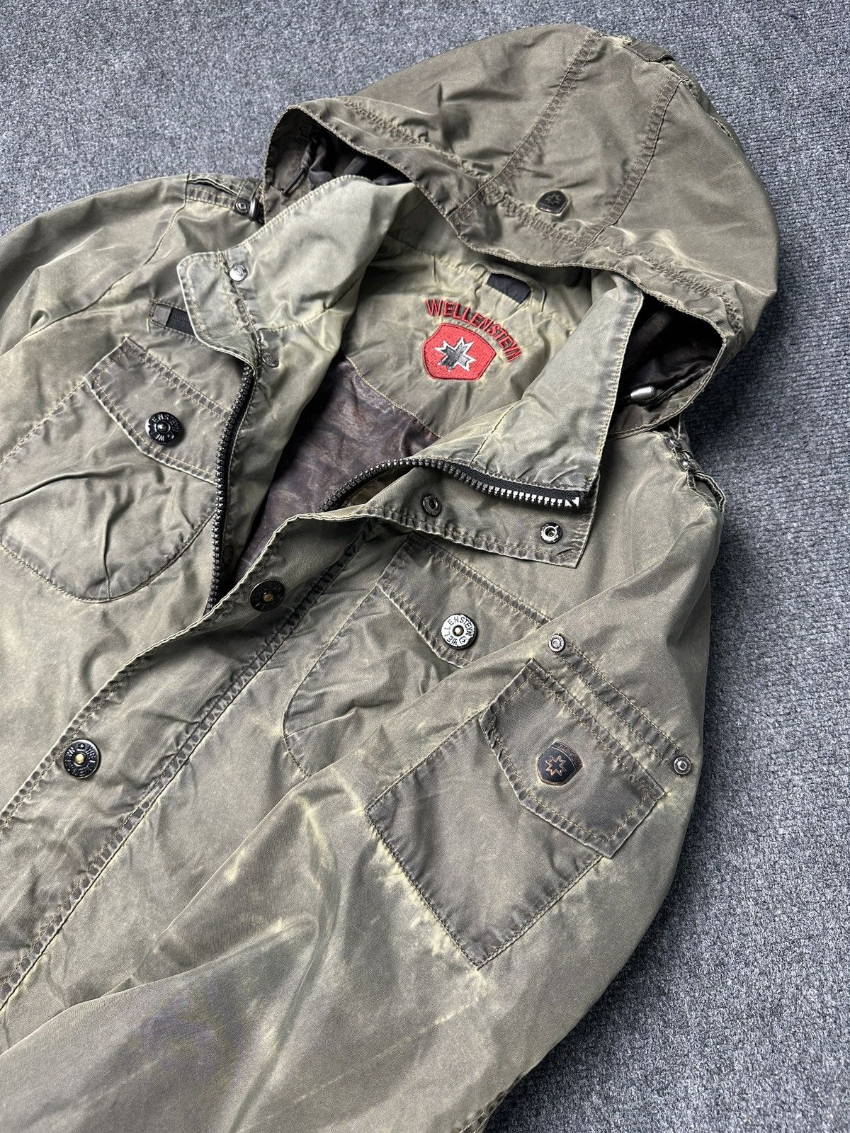Wellensteyn WELLENSTEYN Retro Men’s Hooded Jacket Olive Field Coat Size US L / EU 52-54 / 3 - 5 Thumbnail