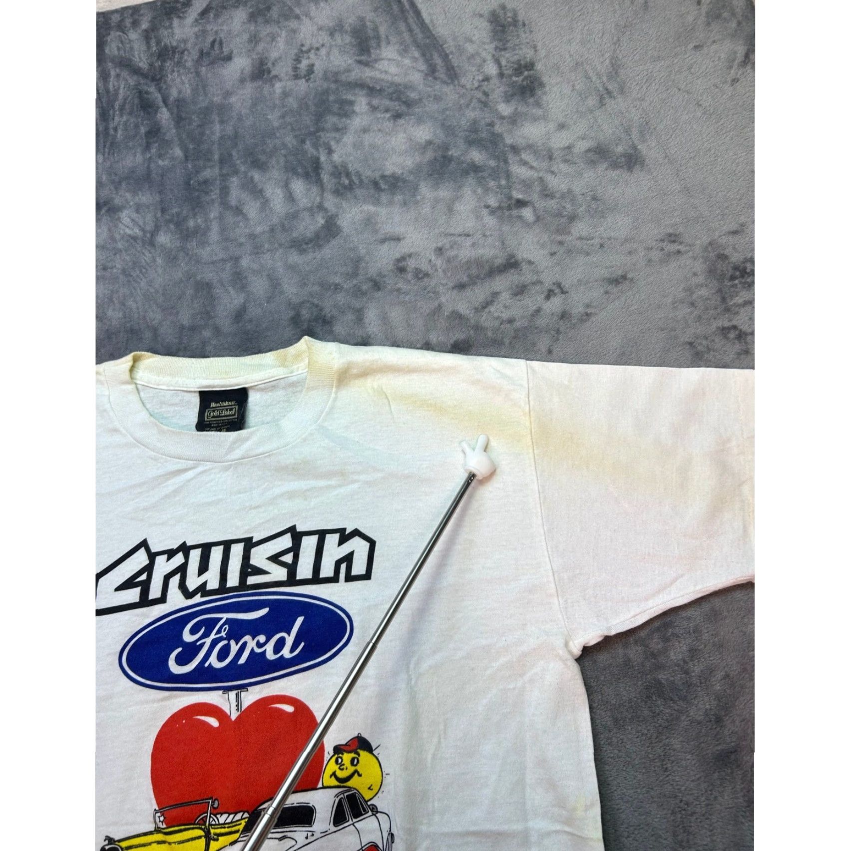 Ford VINTAGE Heathknit Gold Label Ford T-Shirt Muscle Car Graphic White Large Men Crew Neck Short Sleeve 90s Vintage USA Size US L / EU 52-54 / 3 - 5 Thumbnail