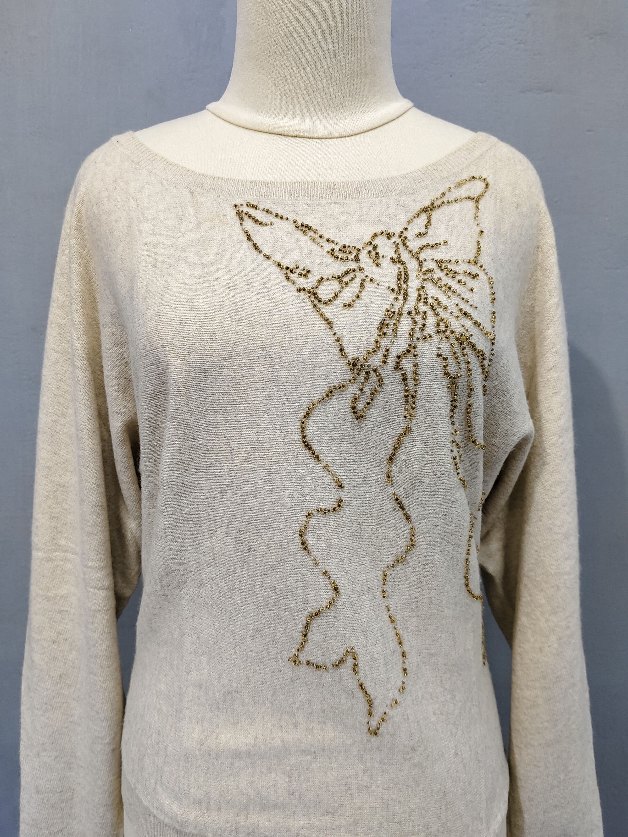 Tsumori Chisato 🇯🇵 Tsumori Chisato 🇯🇵 Butterfly Beaded Knitted Sweater Size L / US 10 / IT 46 - 2 Thumbnail