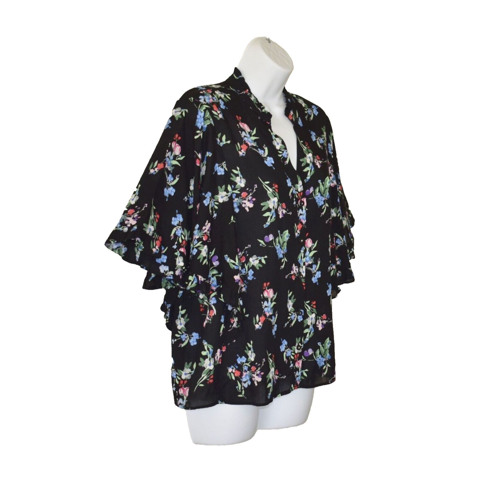 Anthropologie NEW MAEVE BY ANTHROPOLOGIE Floral Aveiro Flutter Sleeve Sz M Size M / US 6-8 / IT 42-44 - 2 Thumbnail