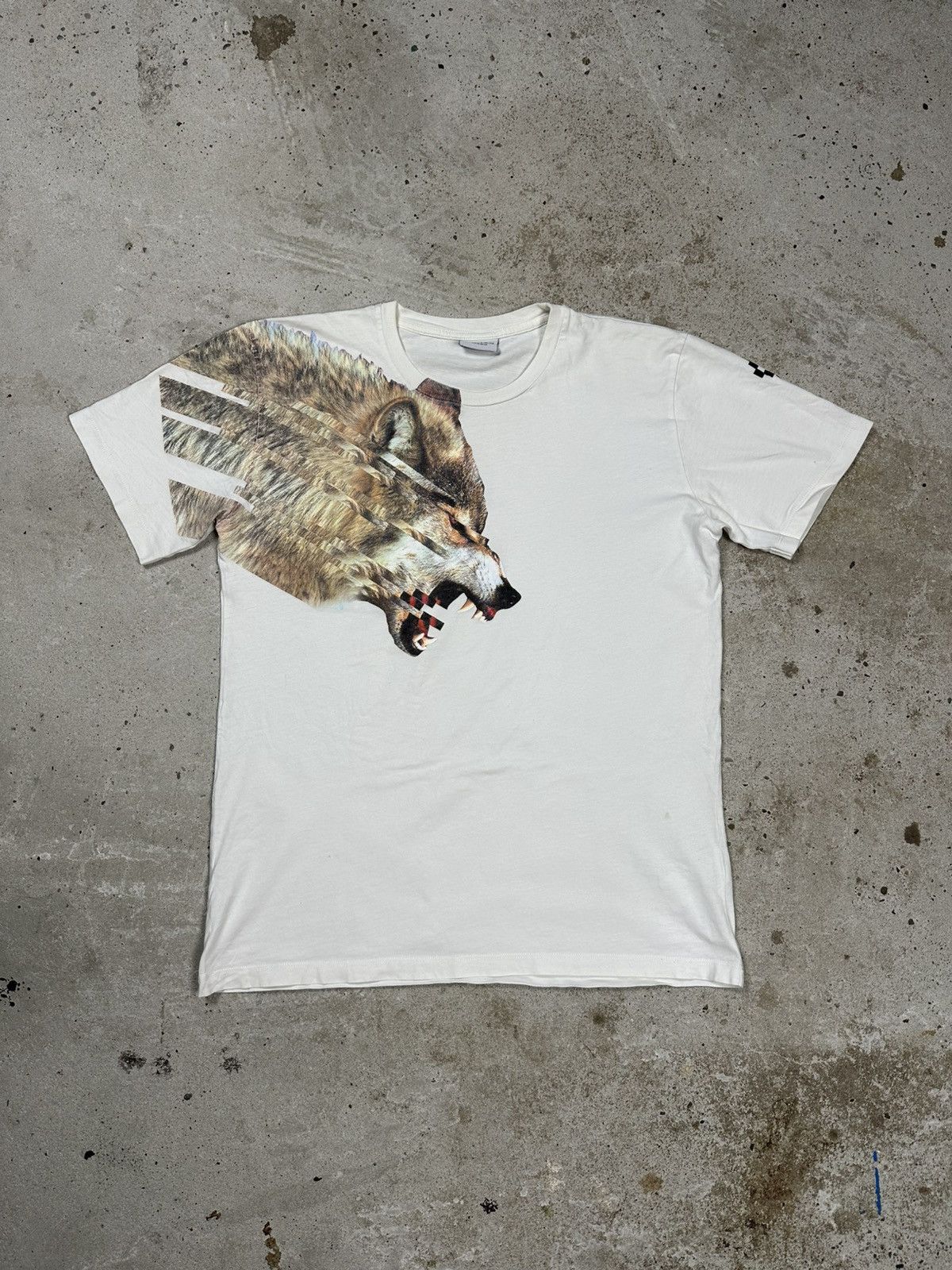 Marcelo Burlon Marcelo Burlon Wolf White T Shirt Print Tee Size US S / EU 44-46 / 1 - 1 Thumbnail