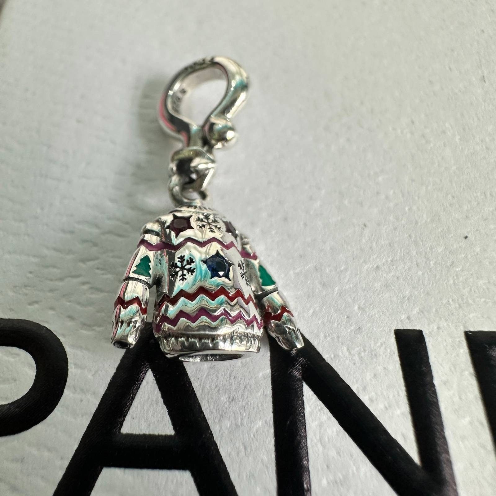 pandora Authentic Pandora #793596C01 Christmas Sweater Dangle Charm Size ONE SIZE - 3 Thumbnail