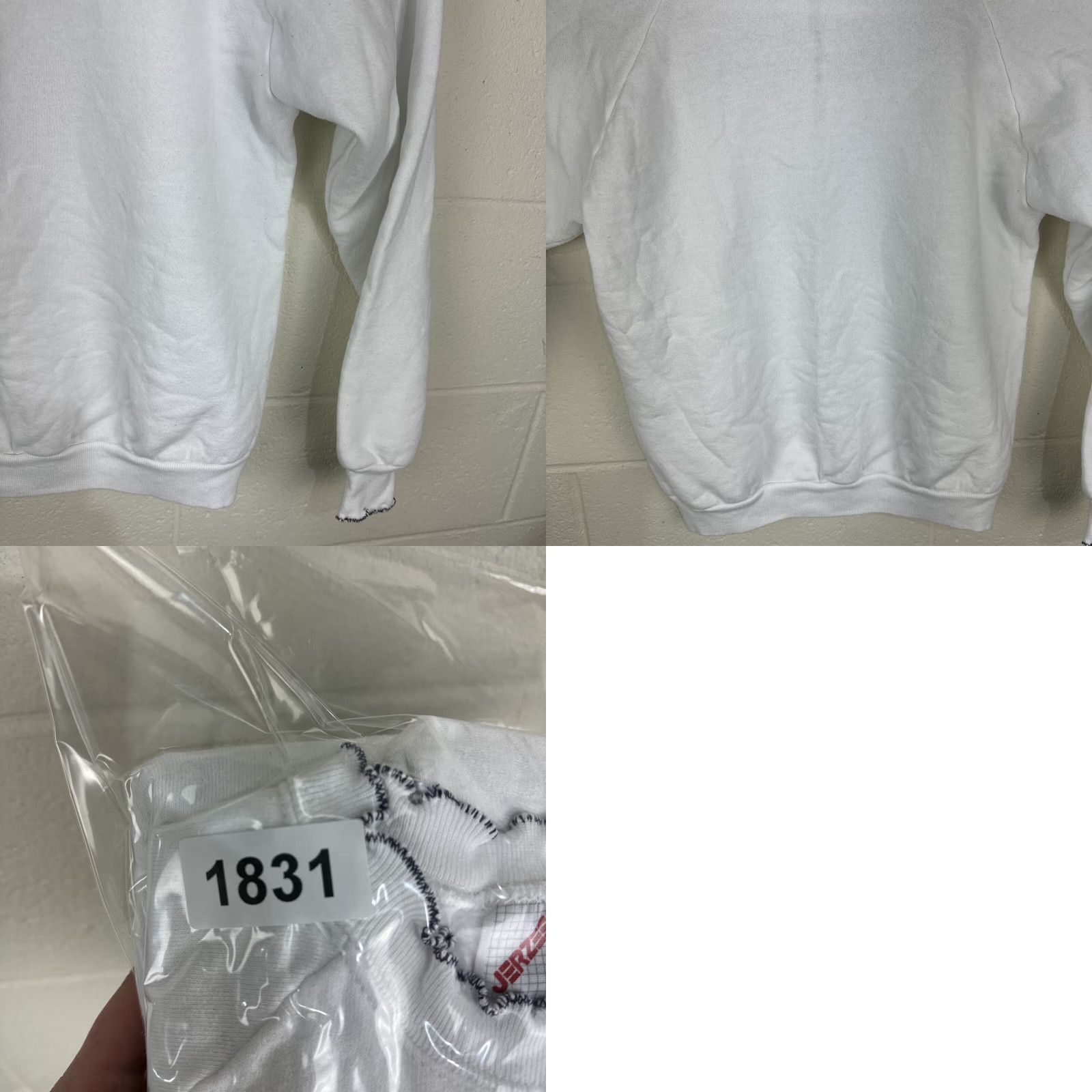 Jerzees VINTAGE Grandma Core Sweatshirt White Heart Patchwork Adult Large USA Made Jerseys Size US L / EU 52-54 / 3 - 11 Thumbnail