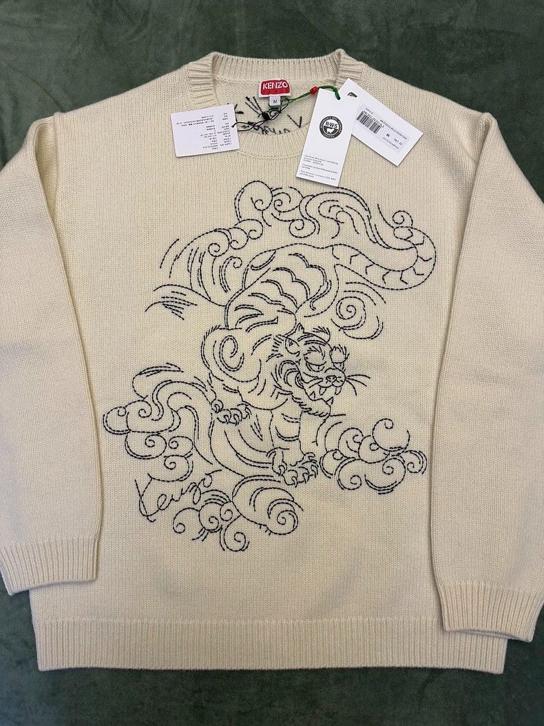Kenzo KENZO Knitted sweater with tiger embroidery pattern for me Size US M / EU 48-50 / 2 - 1 Thumbnail