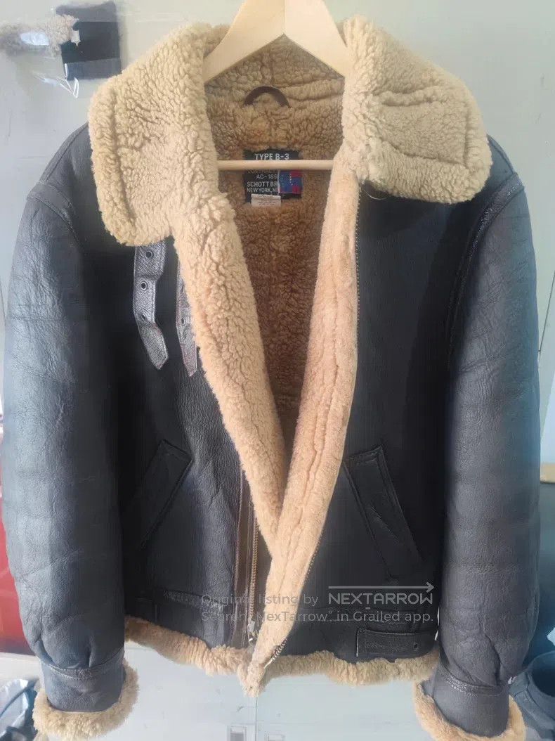 Schott Schott B3 fur integrated Size US XL / EU 56 / 4 - 3 Thumbnail