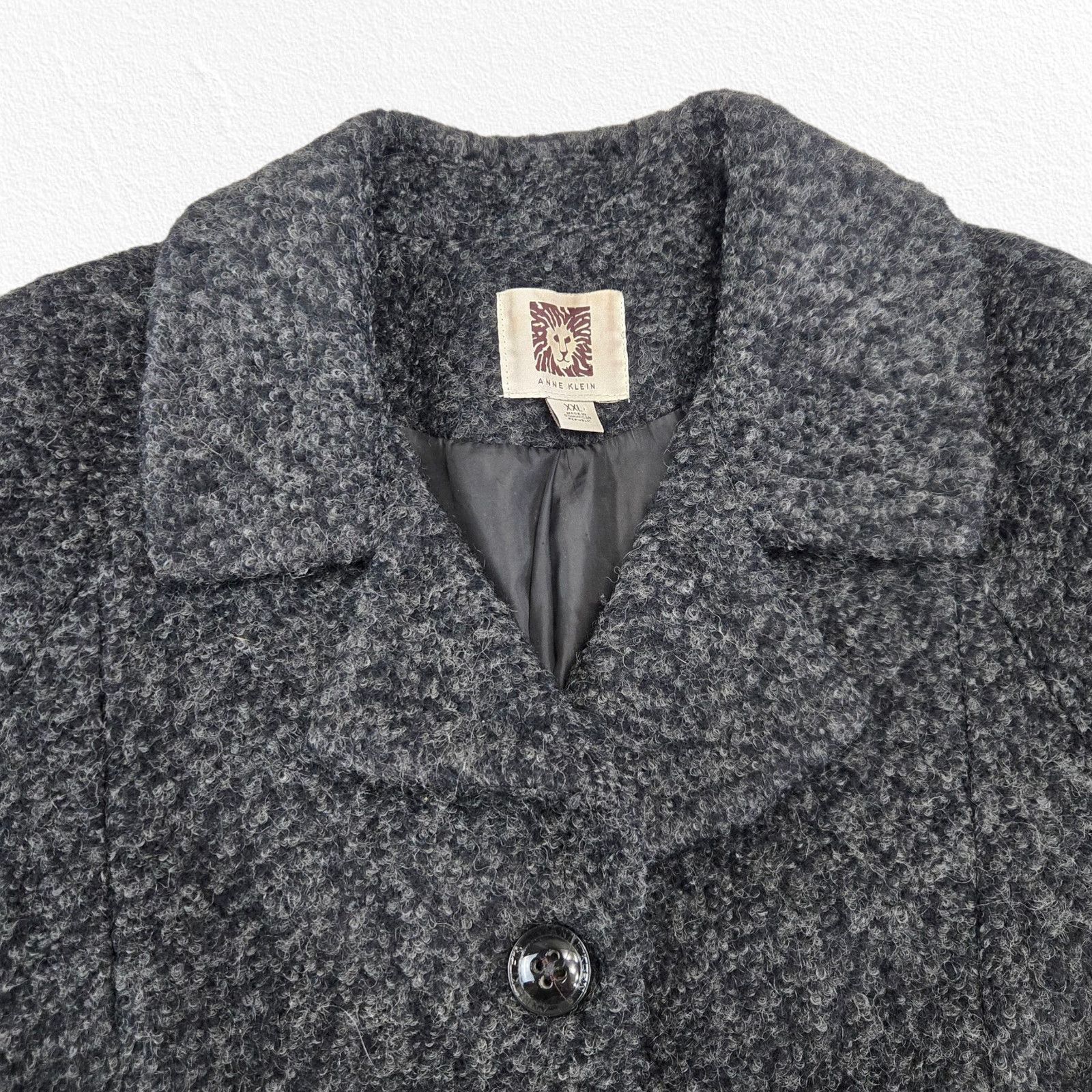 Anne Klein Y2K Anne Klein Charcoal Gray Wool Blend Peacoat Size XXL Size XXL / US 16-18 / IT 52-54 - 3 Thumbnail