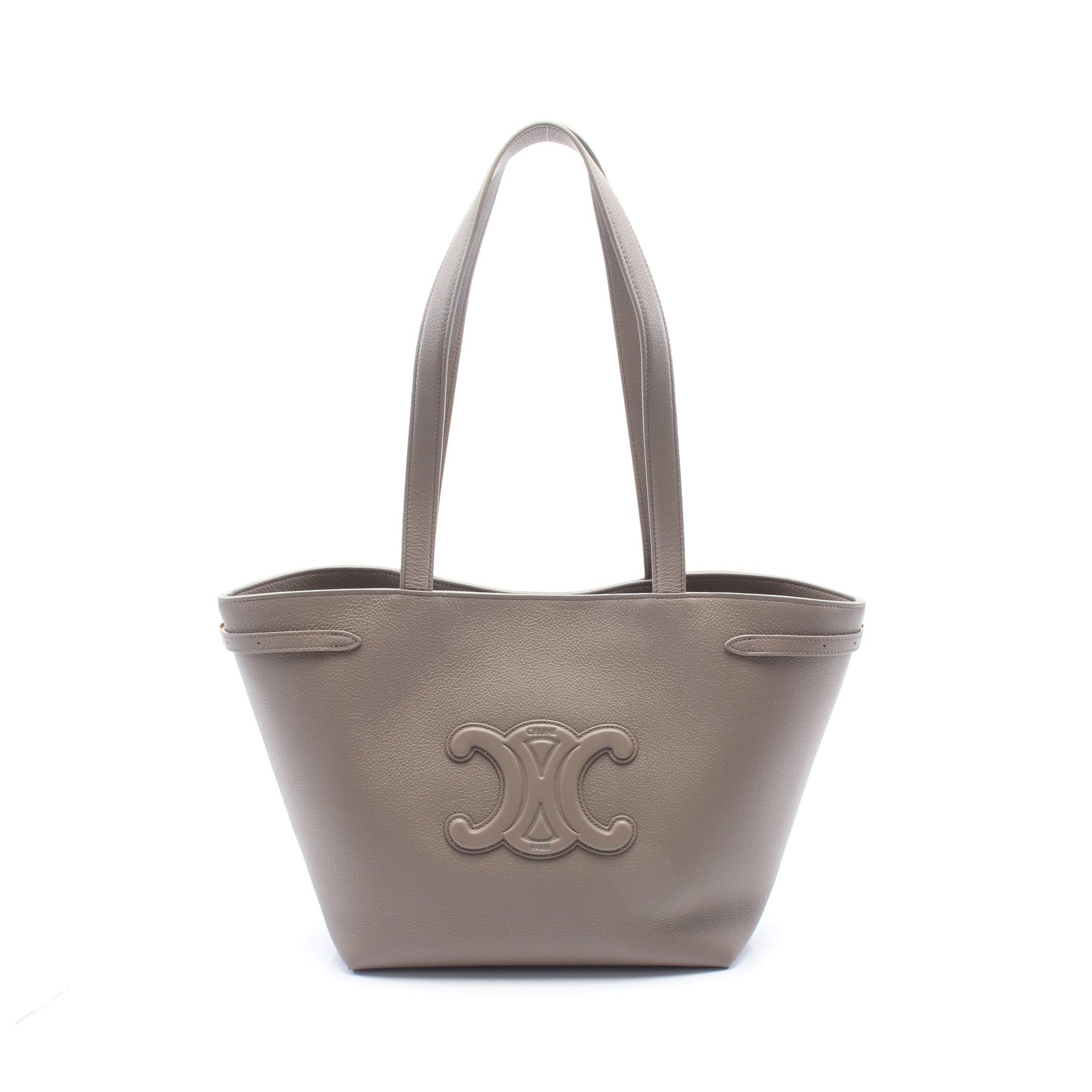 Celine Celine Small Hippopotamus Anais Cuill Triomphe Shoulder Bag Tote Leather Gray Beige Size ONE SIZE - 1 Thumbnail