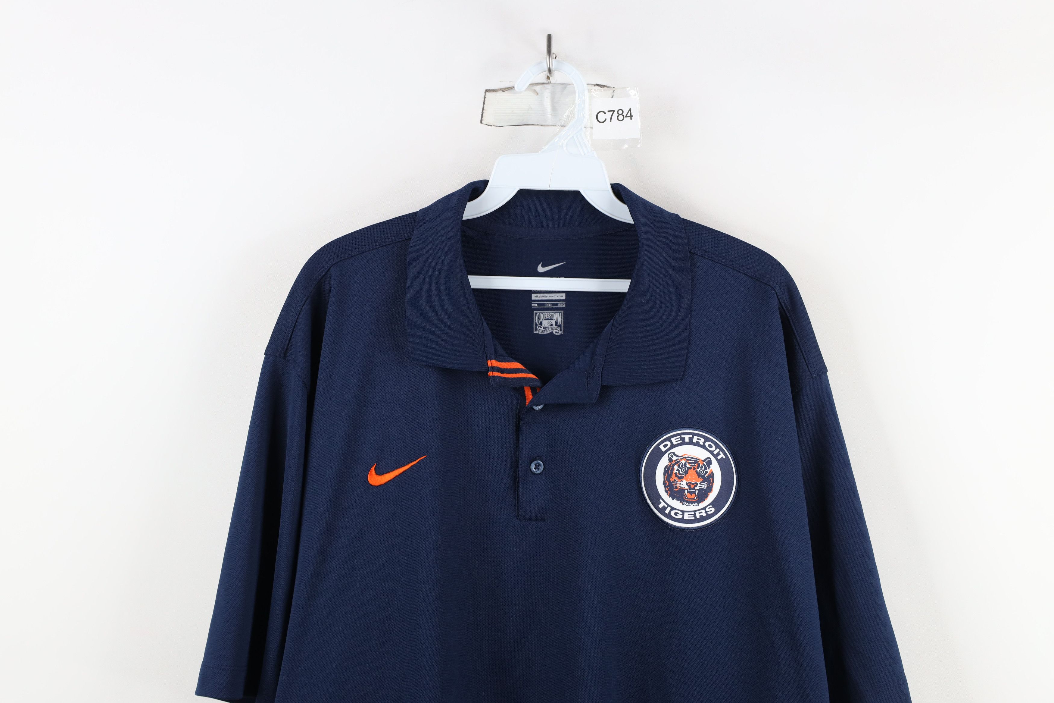 Nike × Vintage Nike Retro Detroit Tigers Baseball Golf Polo Shirt Blue Size US XXL / EU 58 / 5 - 2 Thumbnail