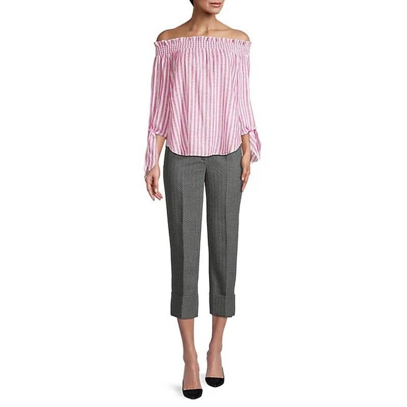 Michael Kors Michael Kors Women Linen Off-the-Shoulder Blouse Top Size XS Size XS / US 0-2 / IT 36-38 - 1 Thumbnail