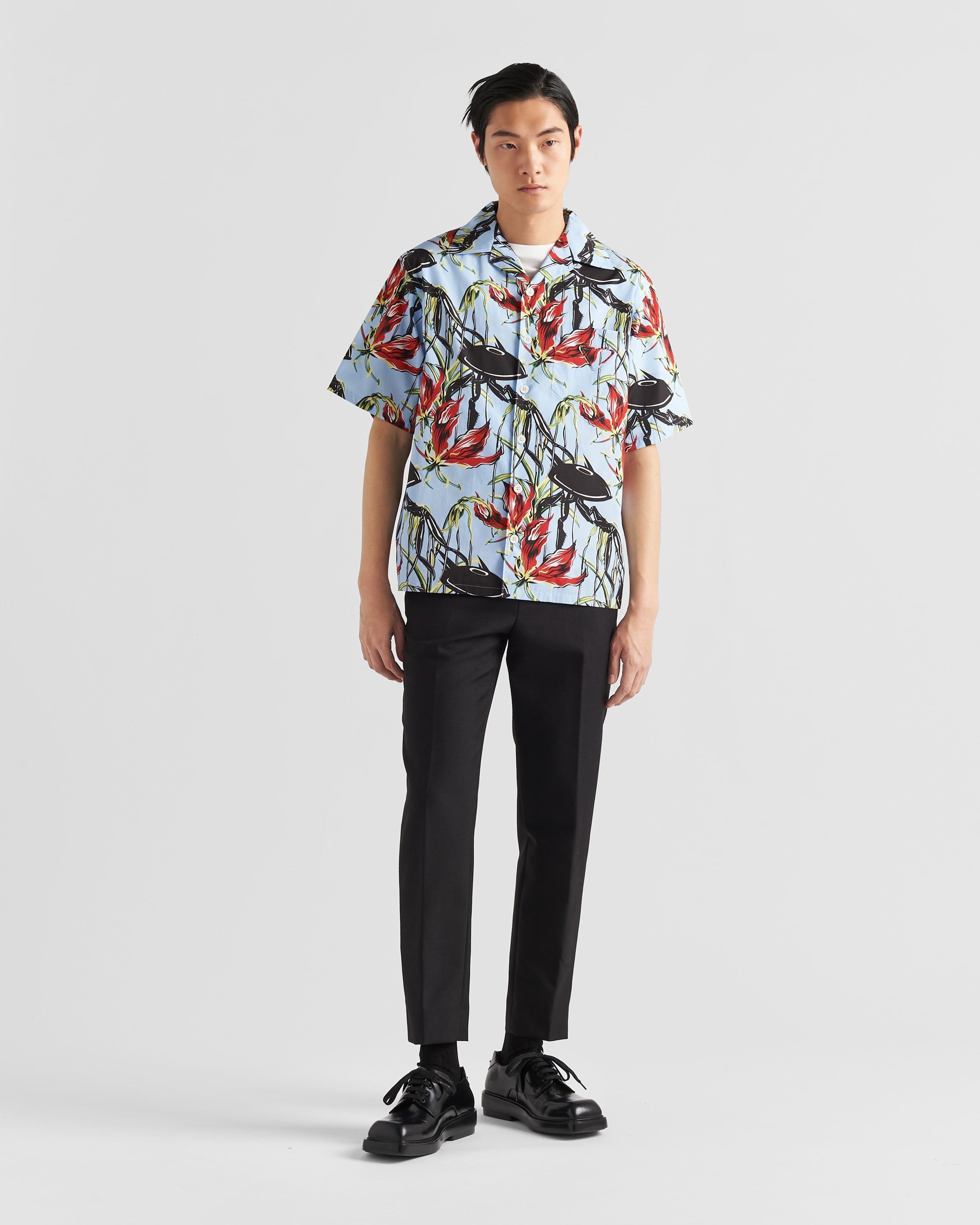 Prada o1bcso1str1025 Popeline Short-Sleeved Shirt in Multicolor Size US M / EU 48-50 / 2 - 2 Thumbnail