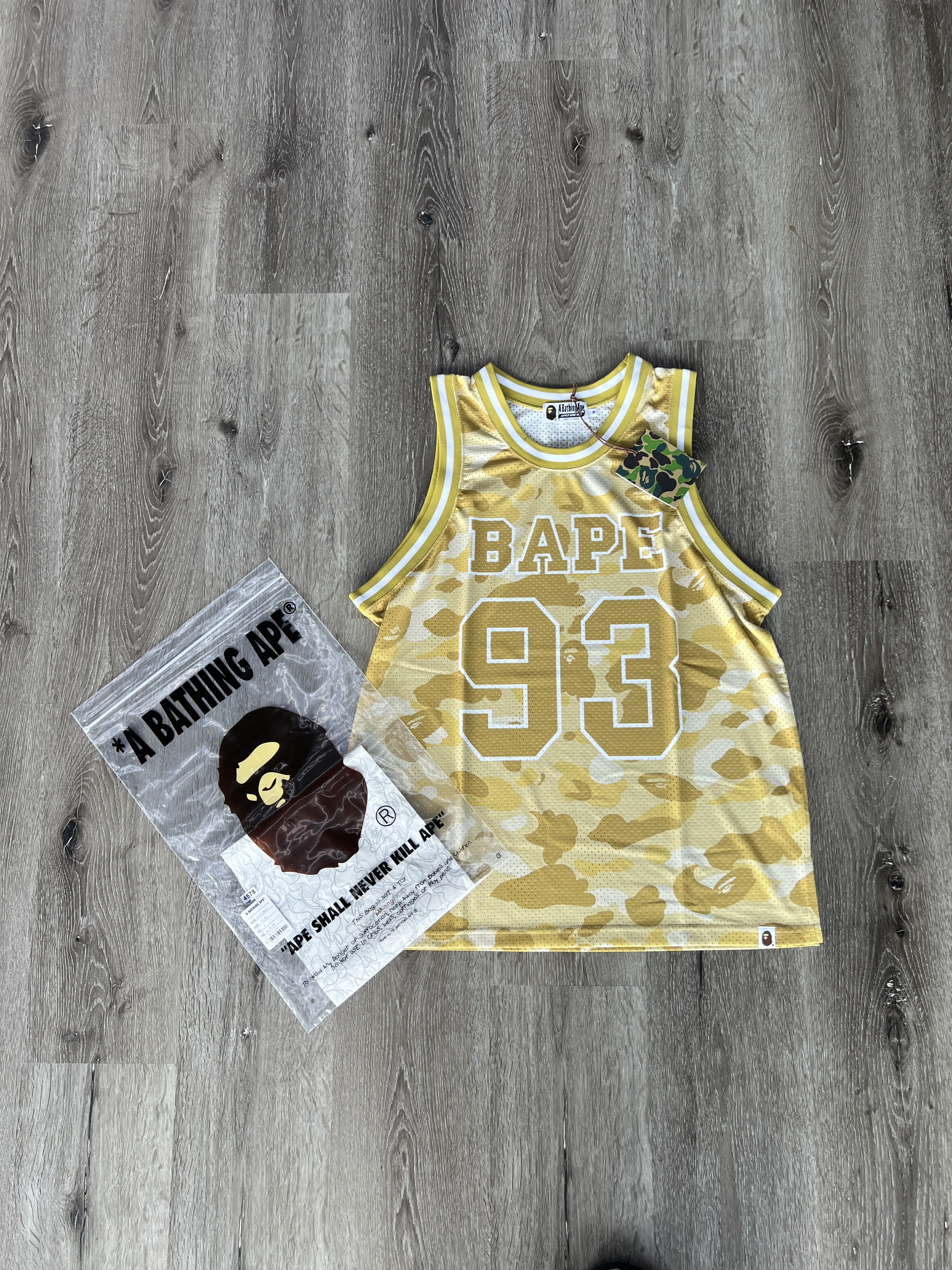 image of Bape "color Camo" Basketball Tank Top (Yellow), Men's (Size Medium)
