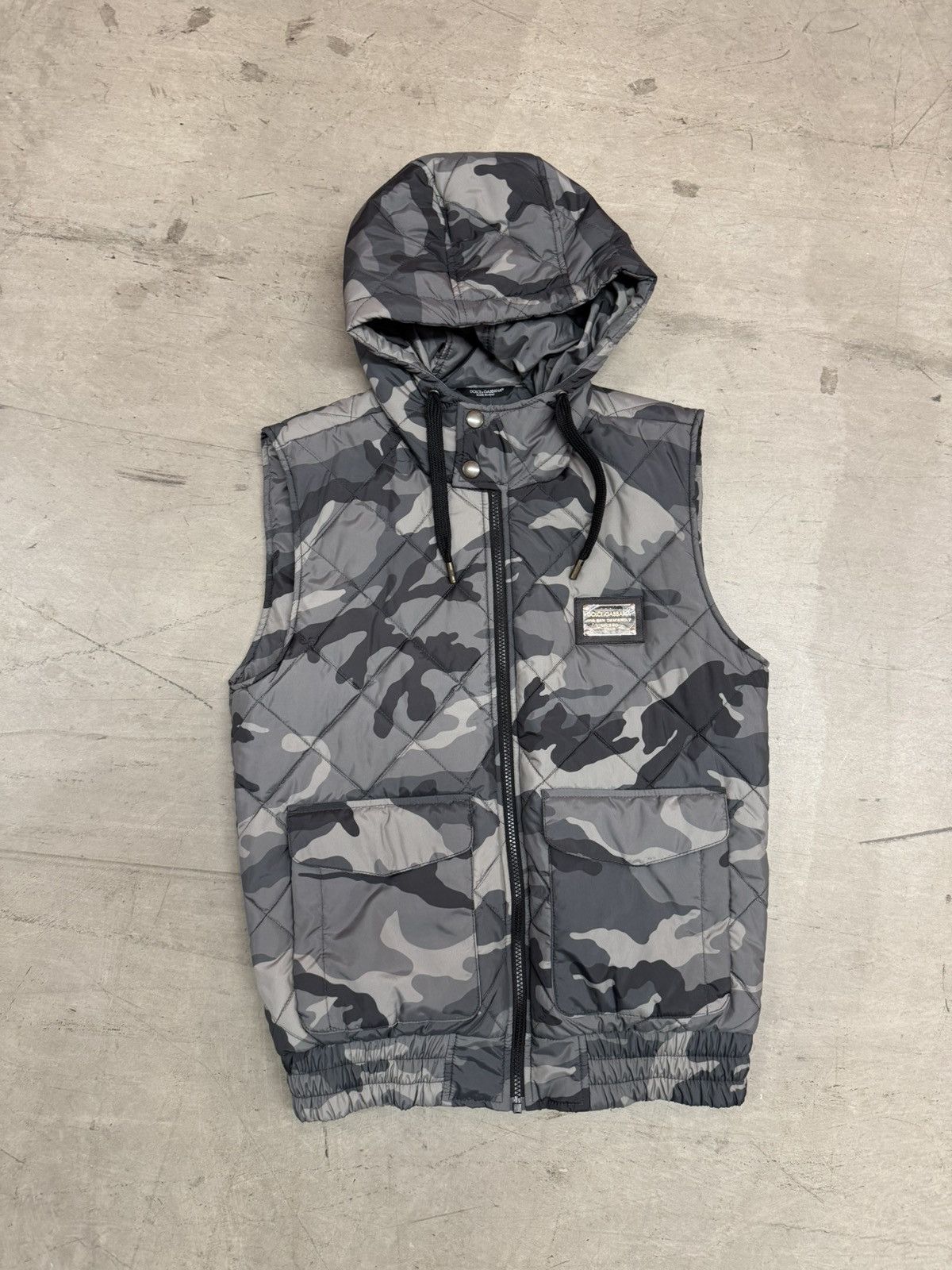 Camo Print Quilted Vest
