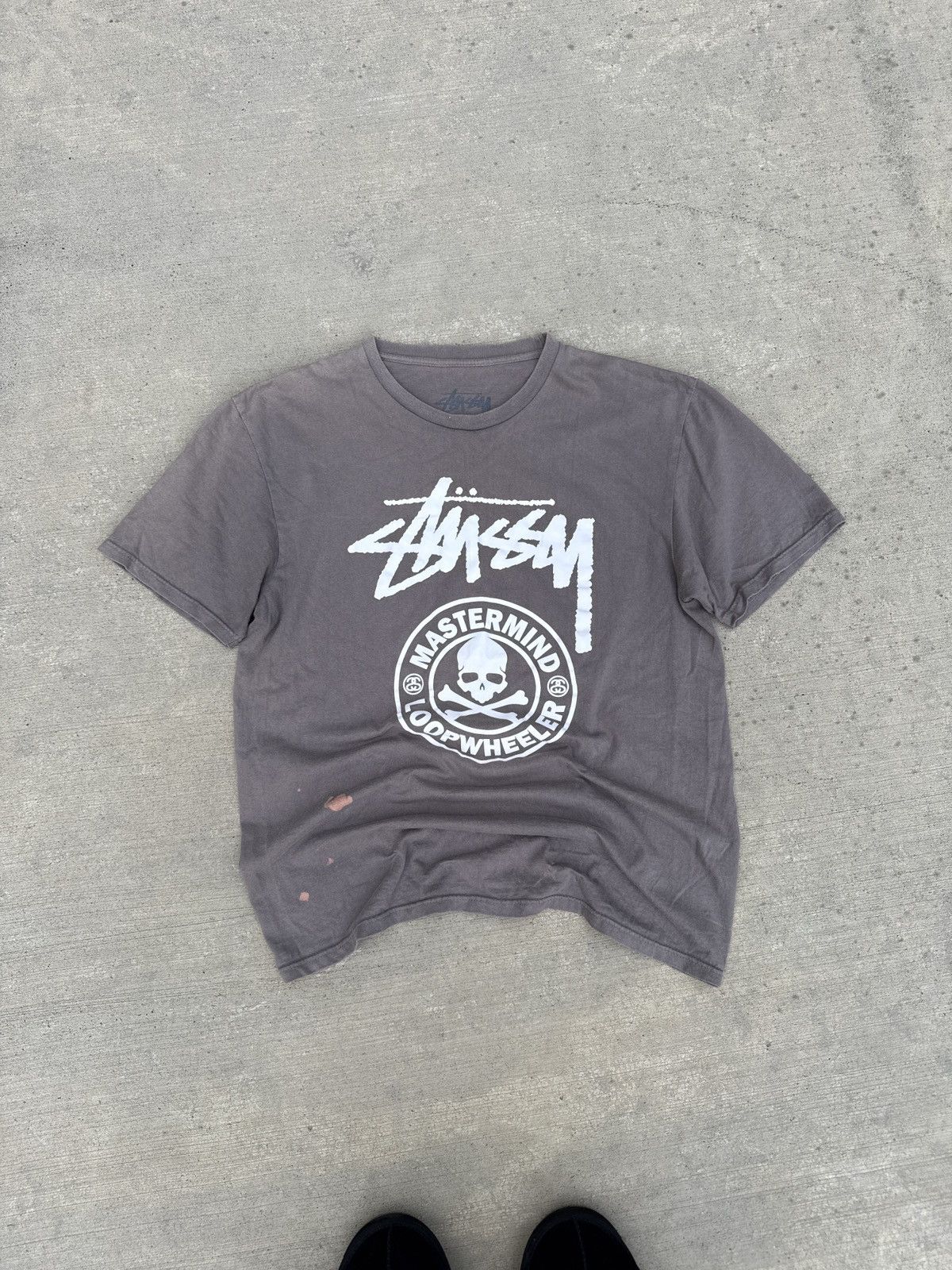 stussy x mastermind japan collab skull tee