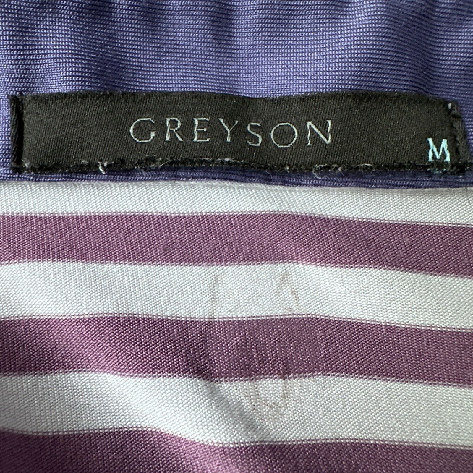 Grenson Greyson Polo Shirt Mens Medium Purple Gray Striped Blue Golf Size US M / EU 48-50 / 2 - 7 Thumbnail