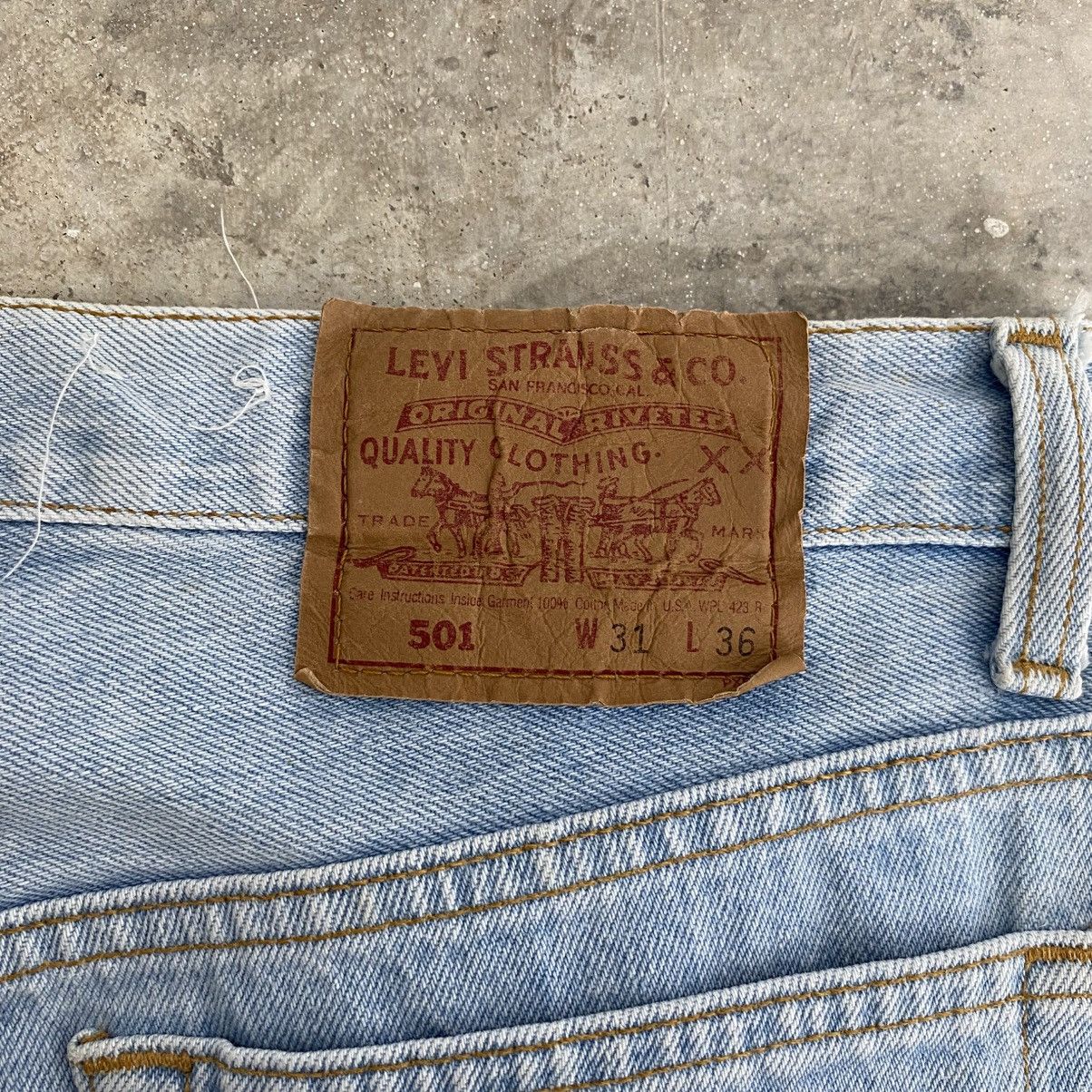 Levi's Vintage 90’s Levis 501 Faded Light Blue Distressed Jeans Size US 30 / EU 46 - 14 Thumbnail